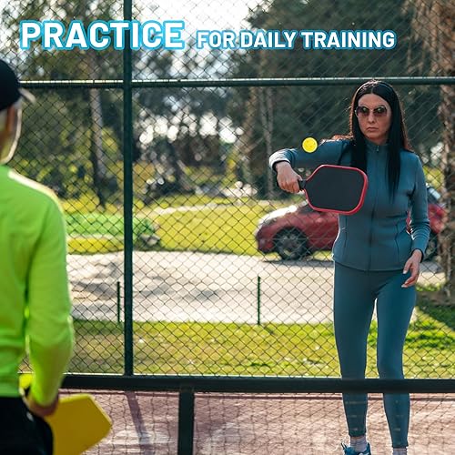 Miniatura 7 de Mini bolas de pickleball de 1.654 pulgadas, paquete de 9 bolas silenciosas para uso en interiores y exteriores, herramienta de práctica para