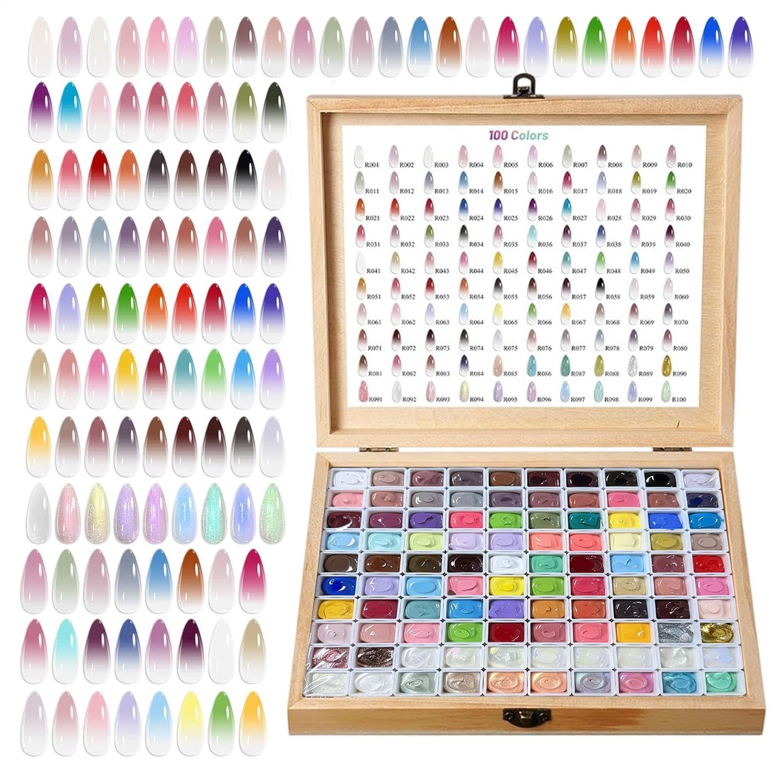 Klopfgel – 100 Farben, langlebig, hoher Pigmentverlauf, 2 ml | Hochpigmentierter Farbverlauf, 2 Ml, DIY-Nagellack-Gel Für Anfänger, Zuhause, Salon, Studio, Reisen, Urlaub, Datum, Abschluss