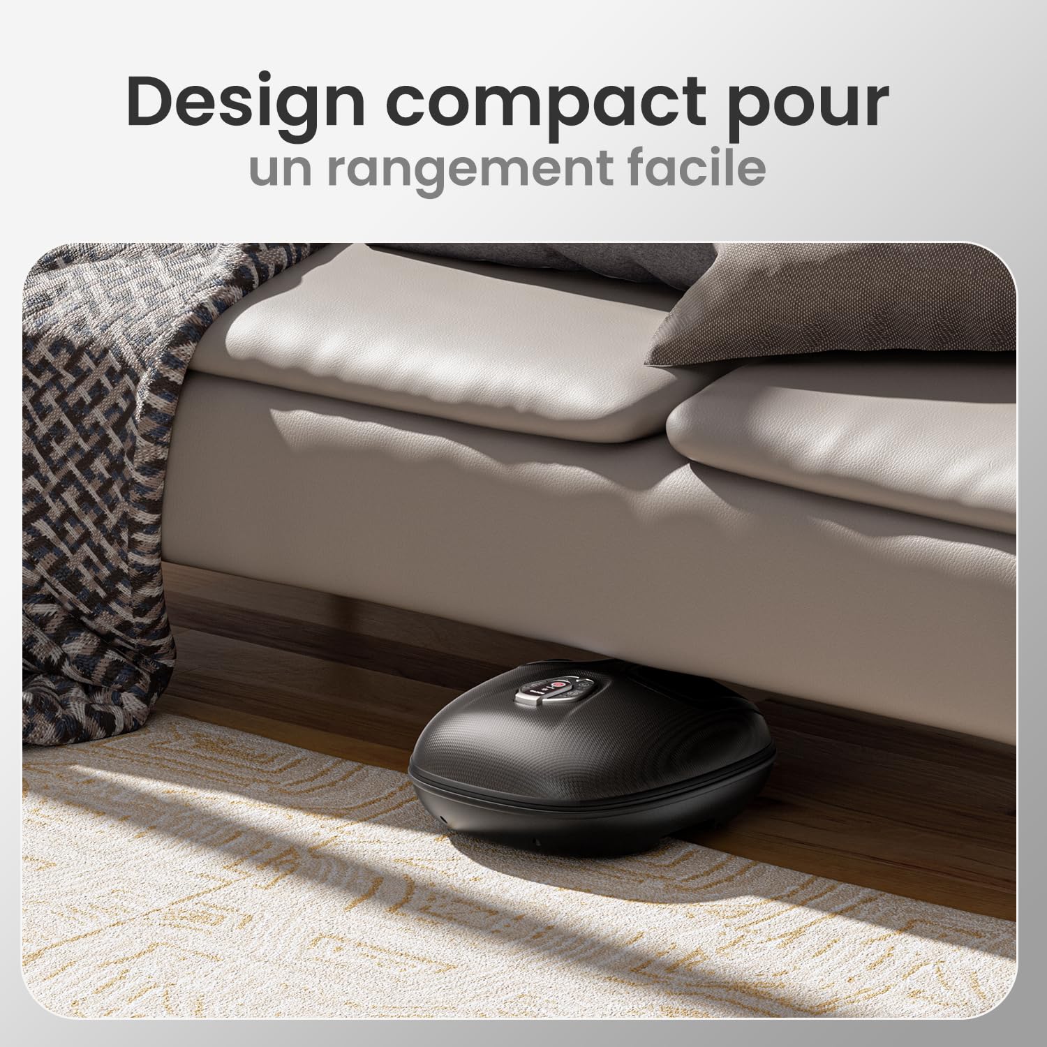 RENPHO Portable Masseur de pieds avec chaleur pour fasciite lantaire, Pétrissage Shiatsu, Compression, Masseur de pieds électrique à 3 intensités, Cadeaux pour hommes femmes