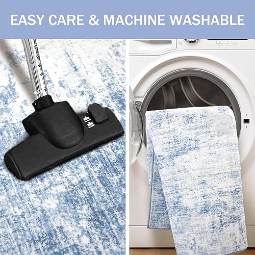 Miniatura 685 de IOHOUZE Alfombra pequeña abstracta de 2 x 3 pies, alfombra de entrada lavable para entrada interior, alfombras con respaldo de goma, alfombra gris