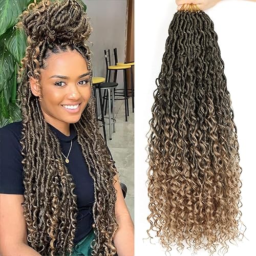 Miniatura 8 de LMZIM Cabello de ganchillo Goddess Locs de 24 pulgadas, 8 paquetes de cabello sintético de ganchillo para mujeres negras, cabello de ganchillo con