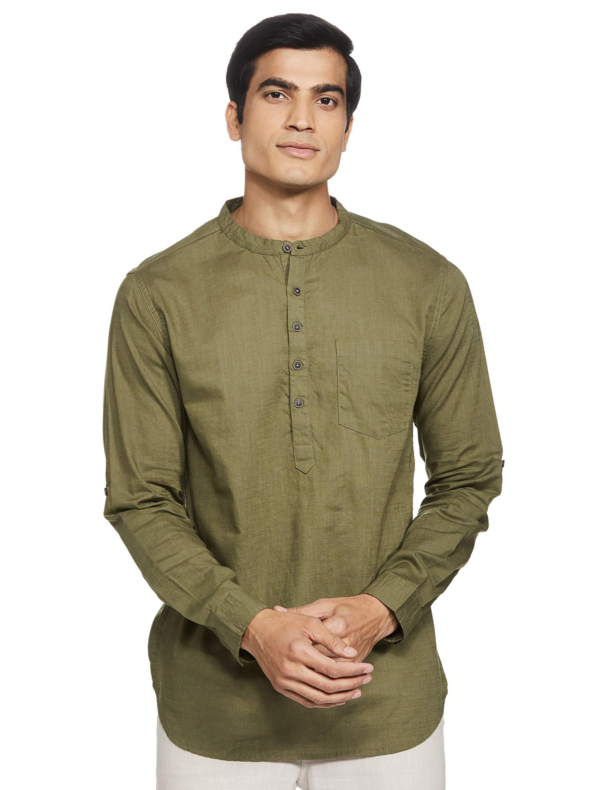 Max Cotton Men Textured Full Sleeves Kurta