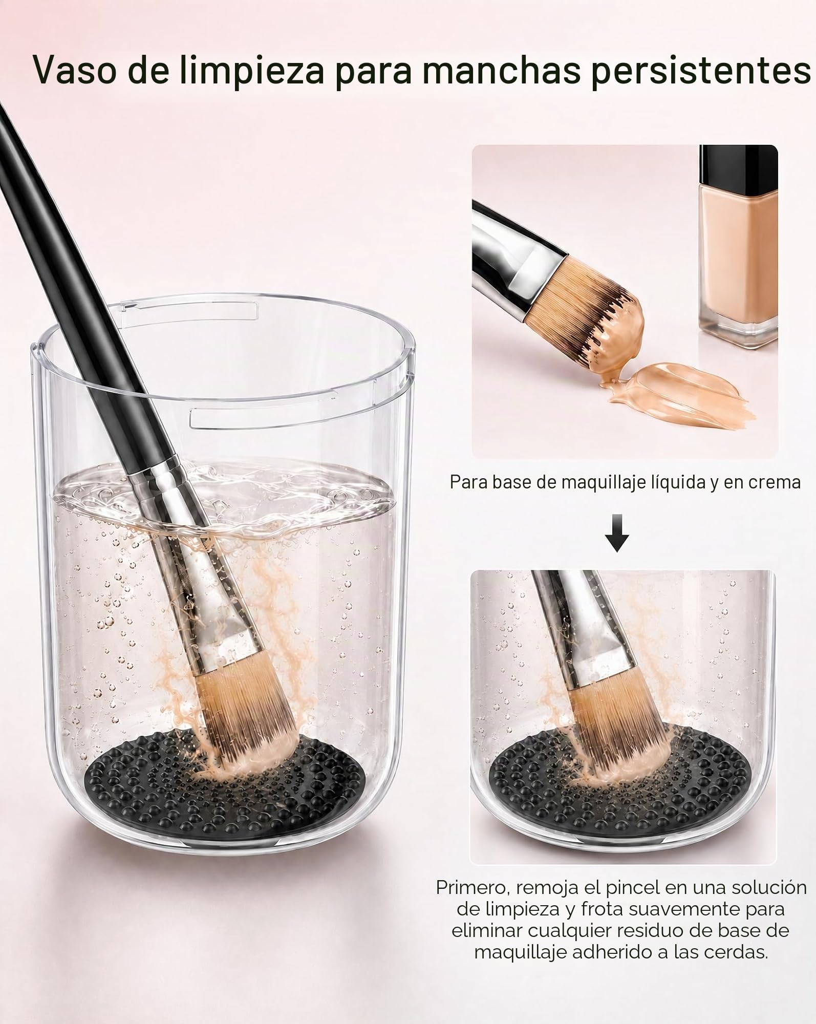 Limpiador y Secador Eléctrico 3 en 1 para Brochas de Maquillaje, Máquina Automática USB de Limpieza Profunda, Limpieza y Secado Rápido Portátil [Sin Quitar las Brochas]