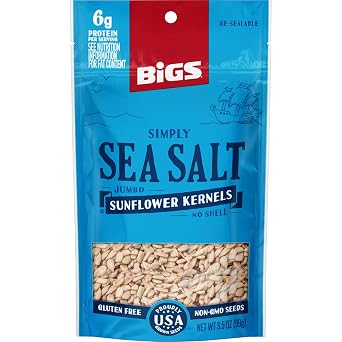 BIGS Jumbo Sunflower Kernels, Simply Sea Salt Flavor, 3.5 oz. 6-pk