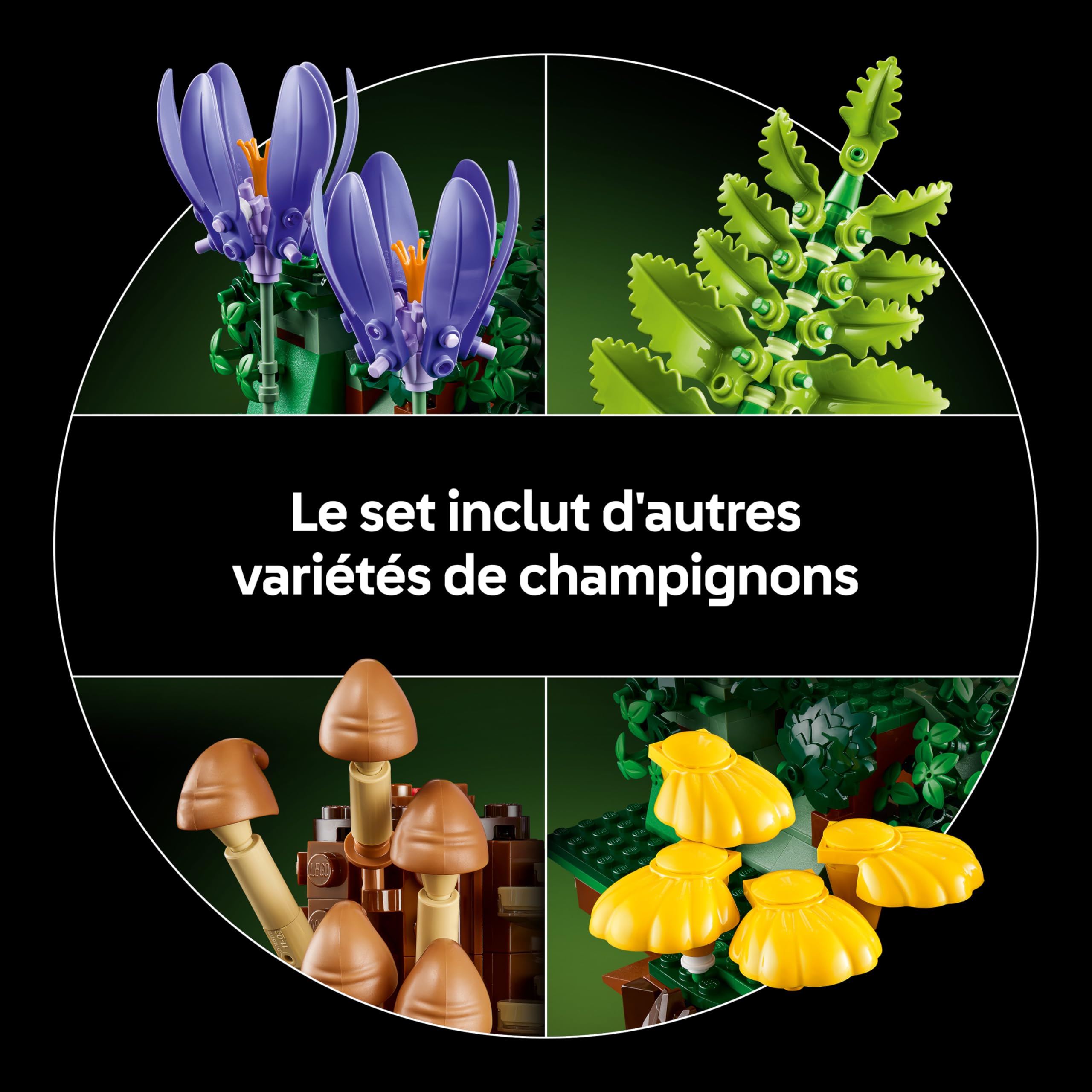 LEGO Botanicals Les Champignons des Bois - Set de Construction pour Adulte - Plantes Artificielles avec Amanite Tue-Mouches & Fausses Fleurs - Décoration de Chambre ou Salon - Idée Cadeau DIY 11505