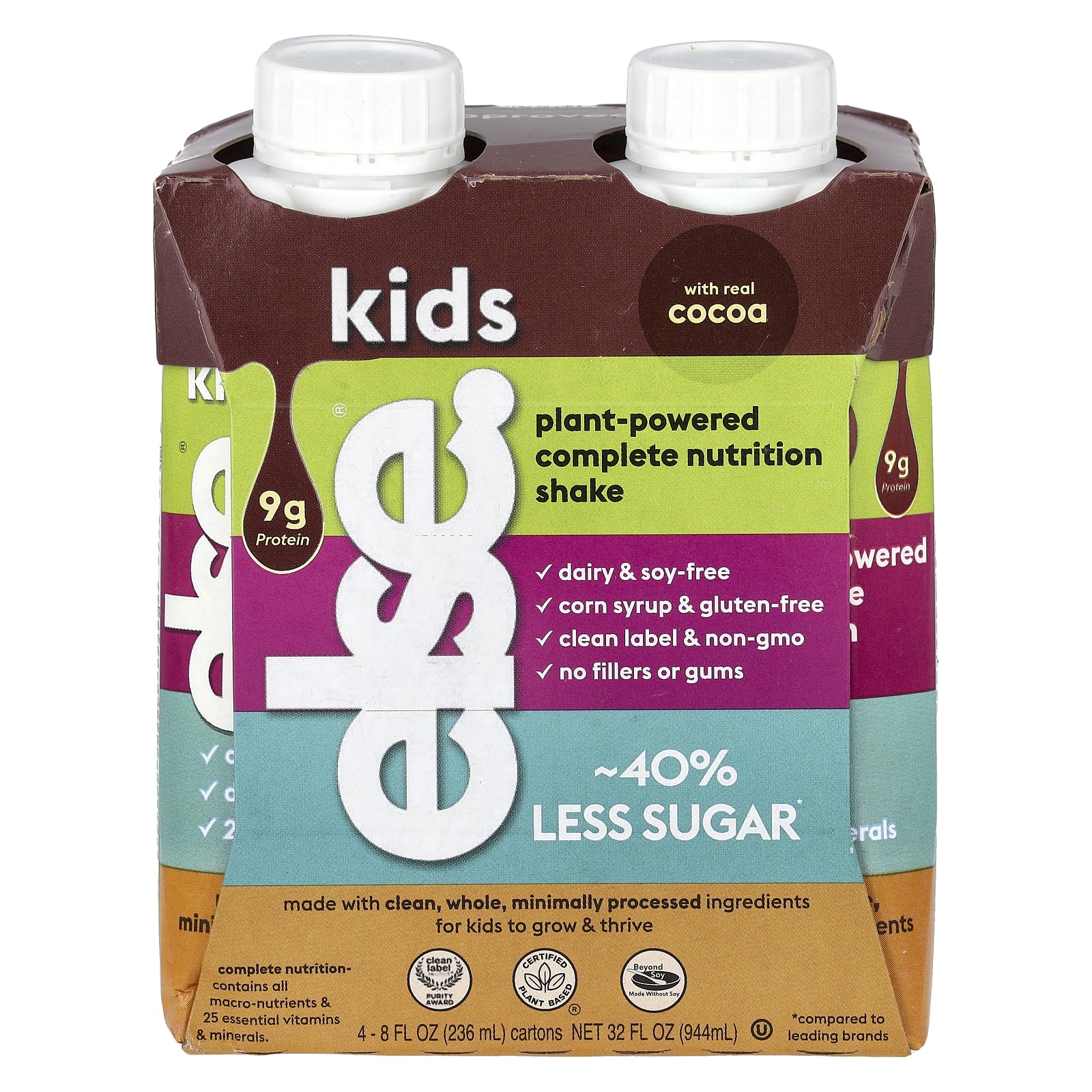 ELSE NUTRITION Kids Nutritional Shake Ready to Drink - Dairy Free Kids Nutrition Drink (Ages 2-12) - Kid Protein Shake w/ 25+ Vitamins (Chocolate, 4-Pack)