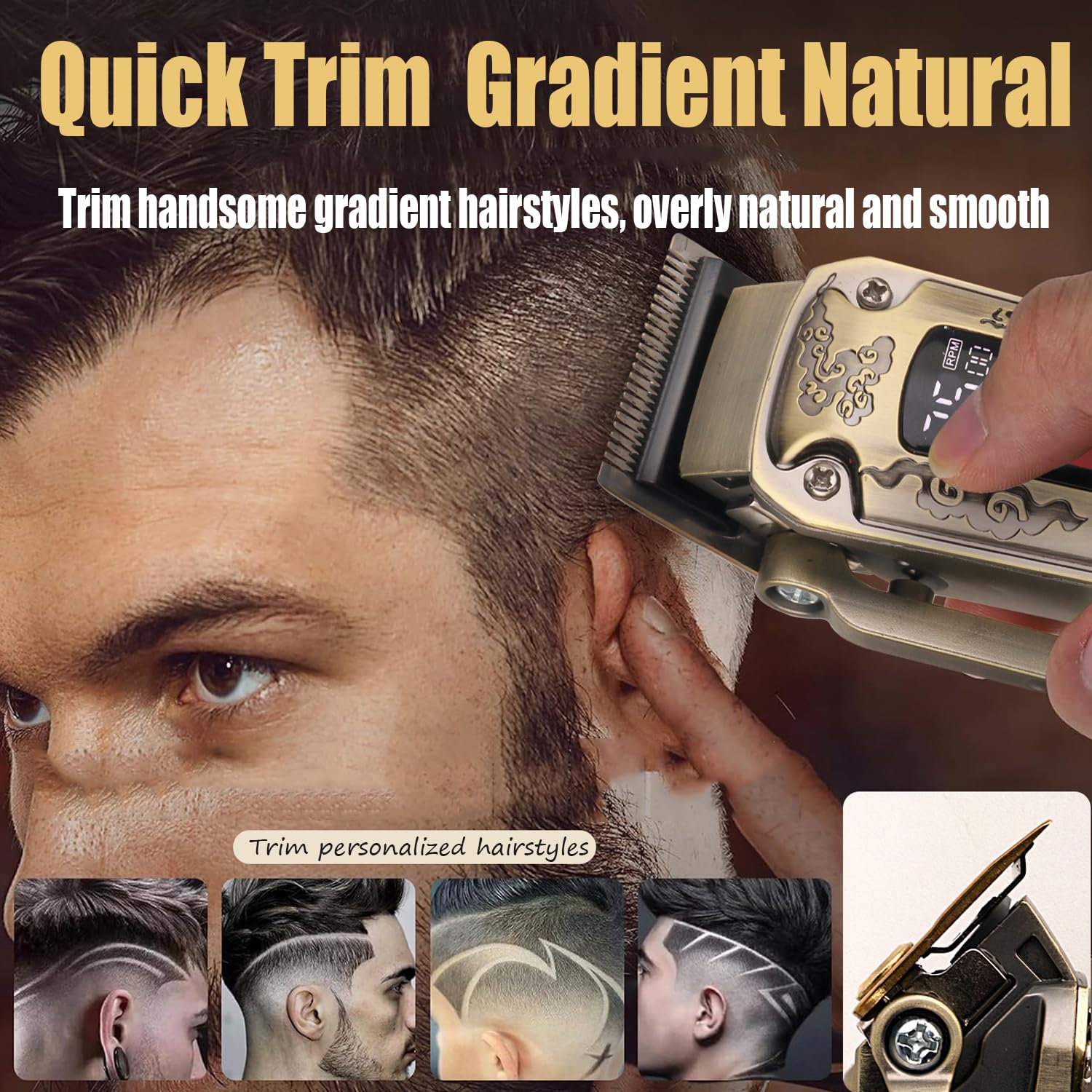 Hair Clipper for Men Professional Hair Trimmer Barber Clippers Set, Cord Beard Trimmer Hair Grooming Kit - Image 2