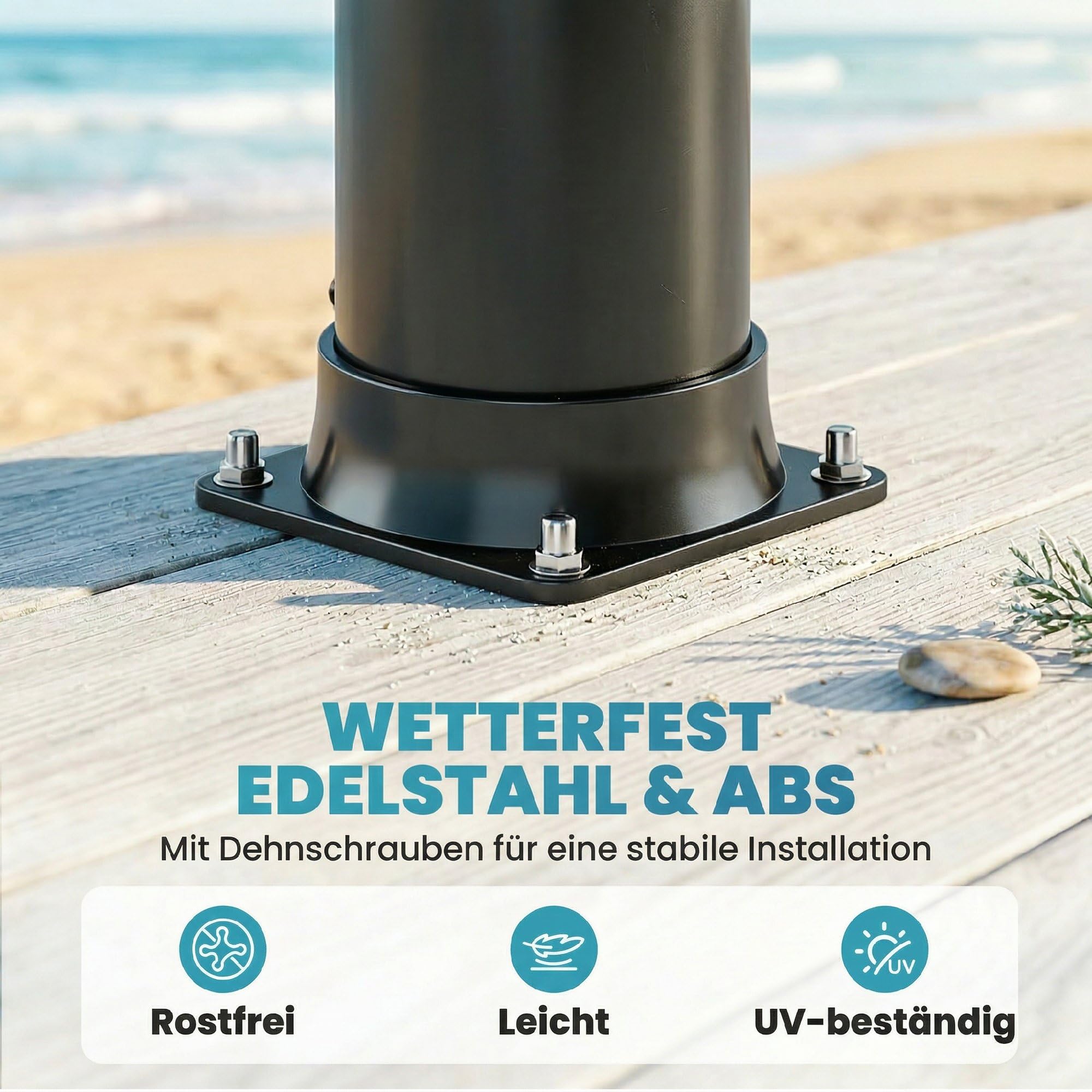 Outsunny Solardusche 40L Gartendusche mit Handbrause Kopfbrause Wasserhahn, einstellbarer Temperatur, Pooldusche bis 60°C ohne Stromanschluss Außendusche für Garten Pool