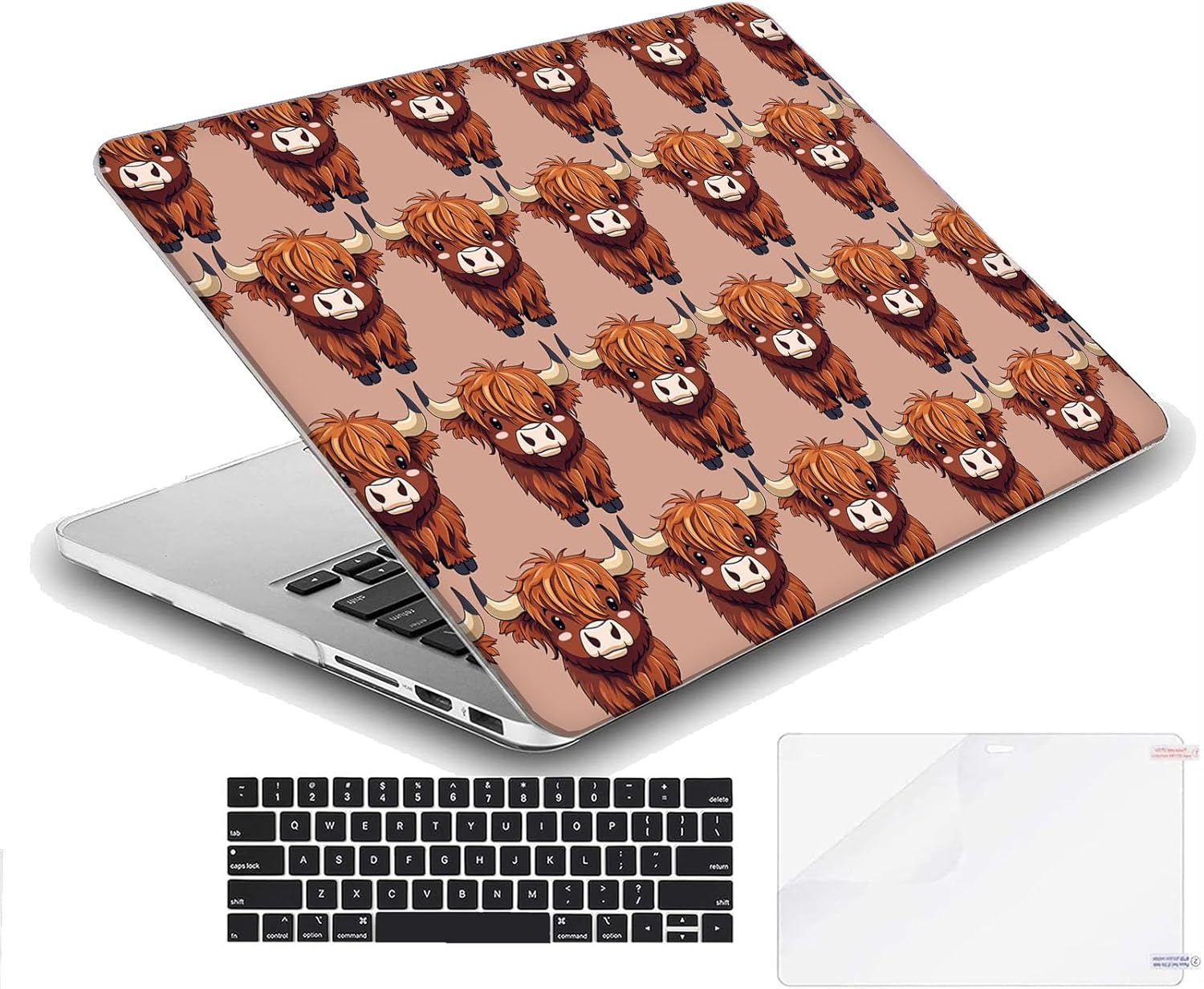 Compatible with MacBook Neo 13-inch, Hard Shell Case with Keyboard Cover and Screen Protector (A3404 A18 Pro chip, 2026 Release) - Highland Cow MD8634