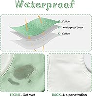 Vista 2 de Zainpe Baberos de bebé con rotación de 360, impermeables, a presión, de algodón, absorbente, para bebés, de 0 a 12 meses, 6