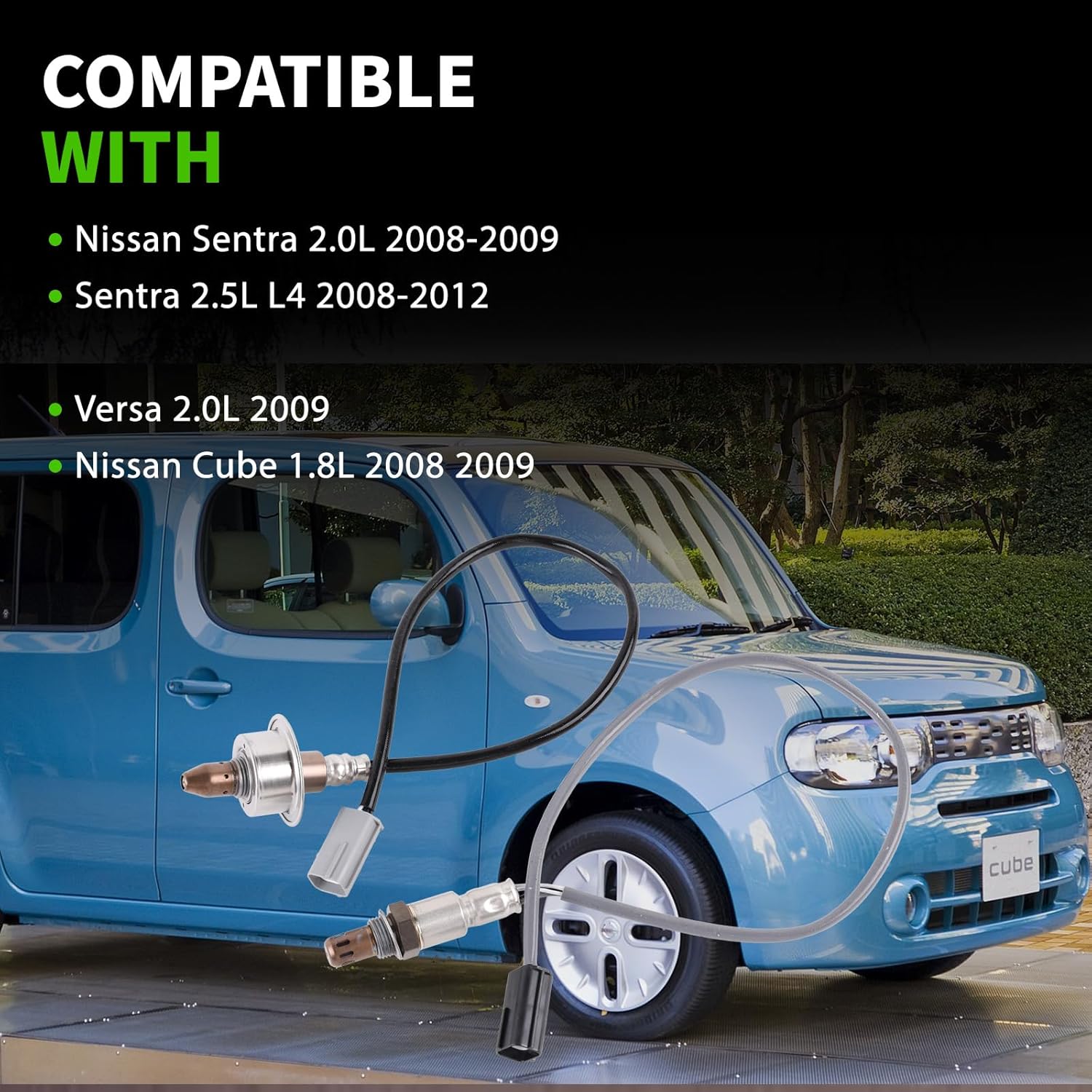 234-4380 234-9039 2 Pcs O2 Oxygen Sensor Upstream and Downstream Compatible with Nissan Sentra 2008 2009 2.0L 2.5L L4 Versa 2.0L 2009, Nissan Cube 1.8L