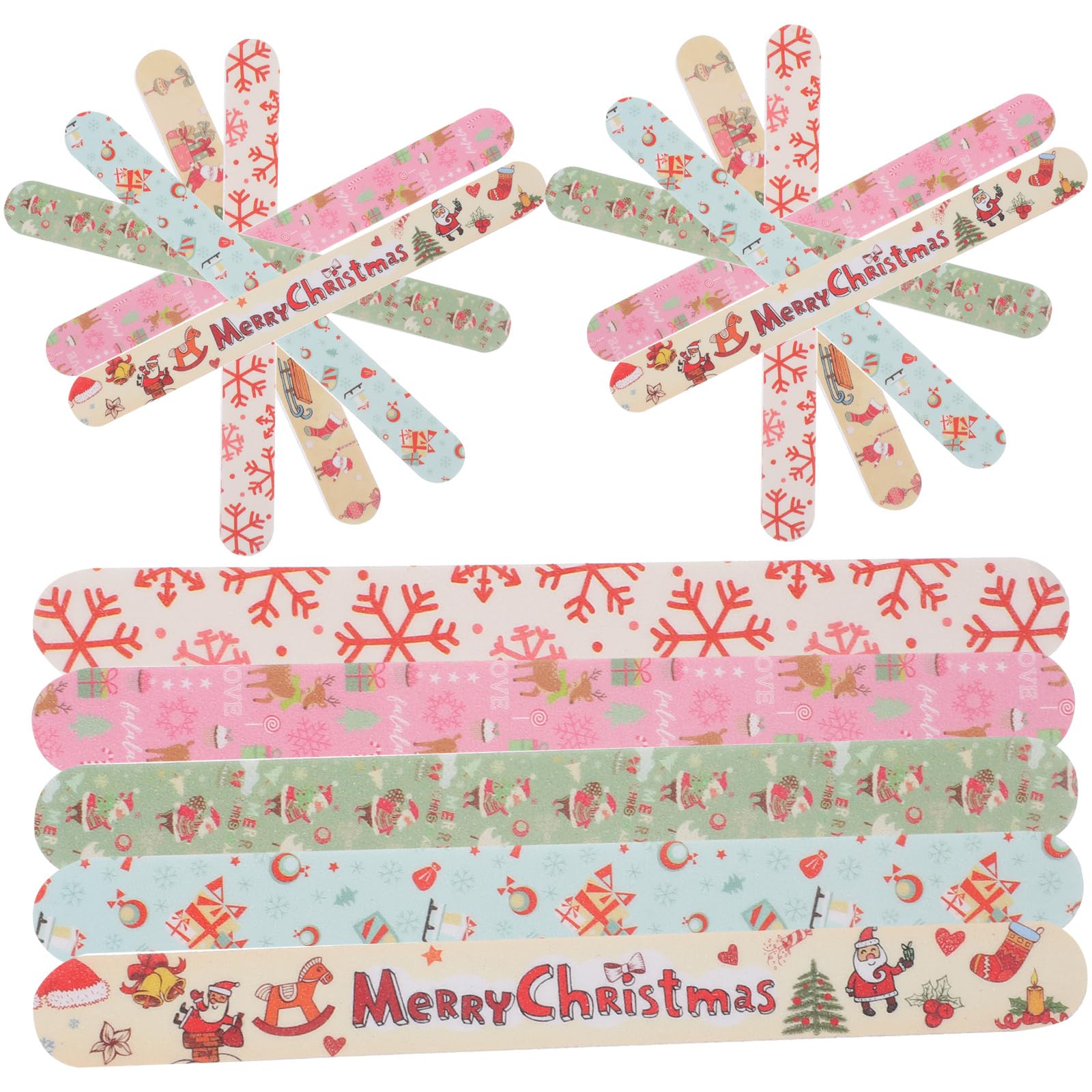 Healvian 96 Stück Nail Files Weihnachts Nagelfeile Nagelpolierstreifen Pedikürefeile Mit Weihnachtsmotiv Nagelfeile Mit Weihnachtsmotiv