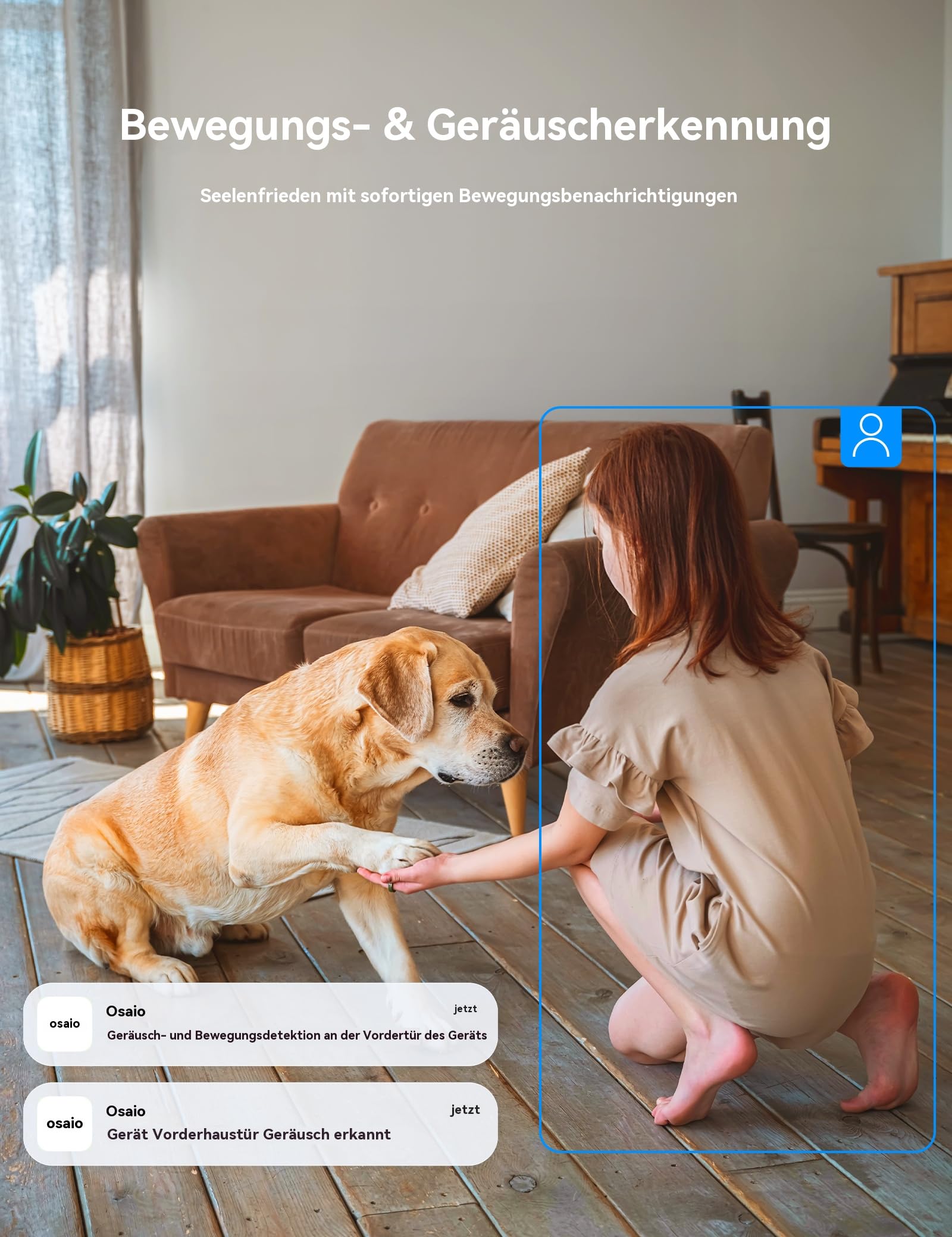 GNCC 2K 3MP Telecamera WiFi Interno con Visione Notturna 2.4/5GHz, Kit 4 | Baby Monitoring, Rilevamento Movimento, Audio Bidirezionale, Controllo App, Storage SD e Cloud