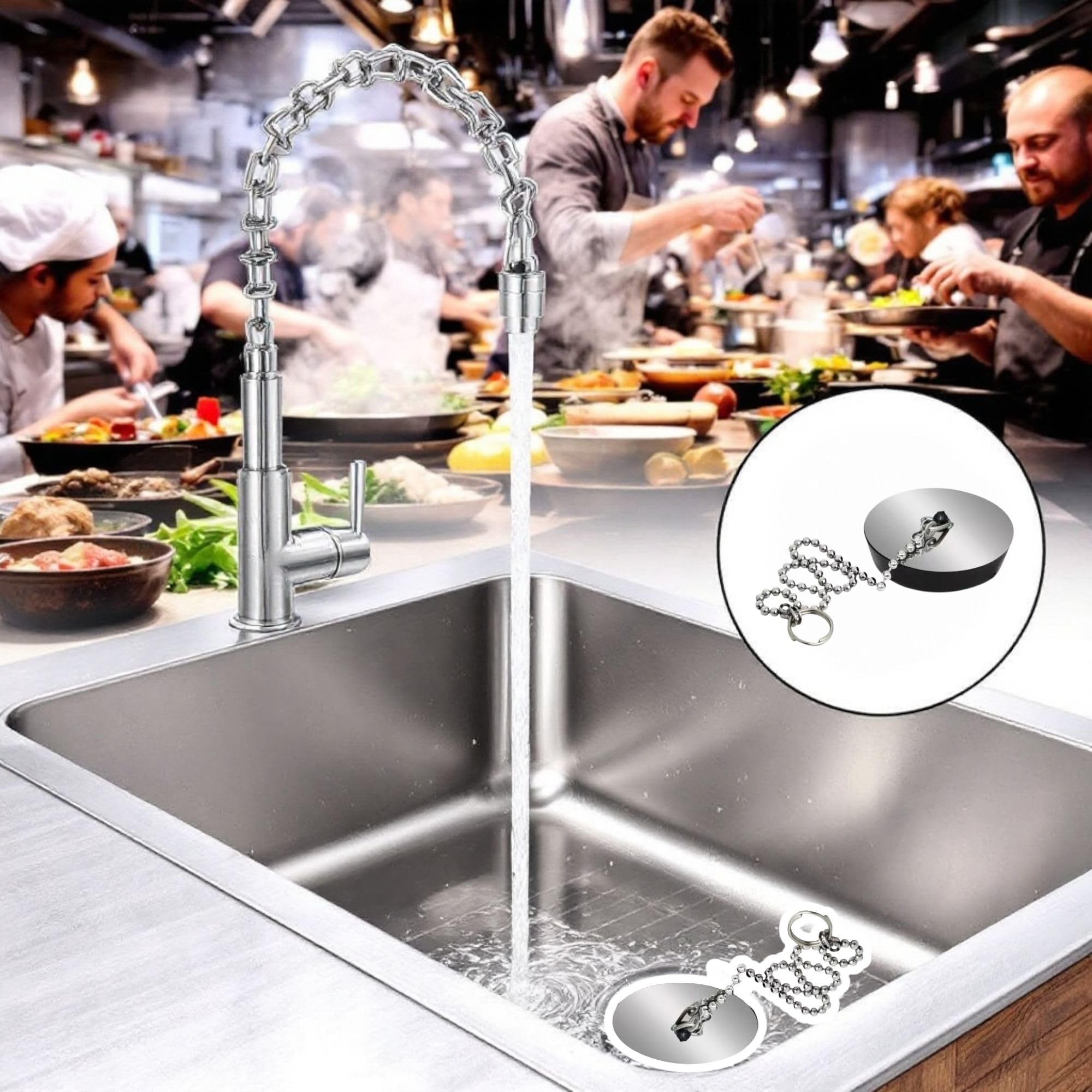 Confezione da 2 tappi universali per vasca da bagno da 34-40 mm con