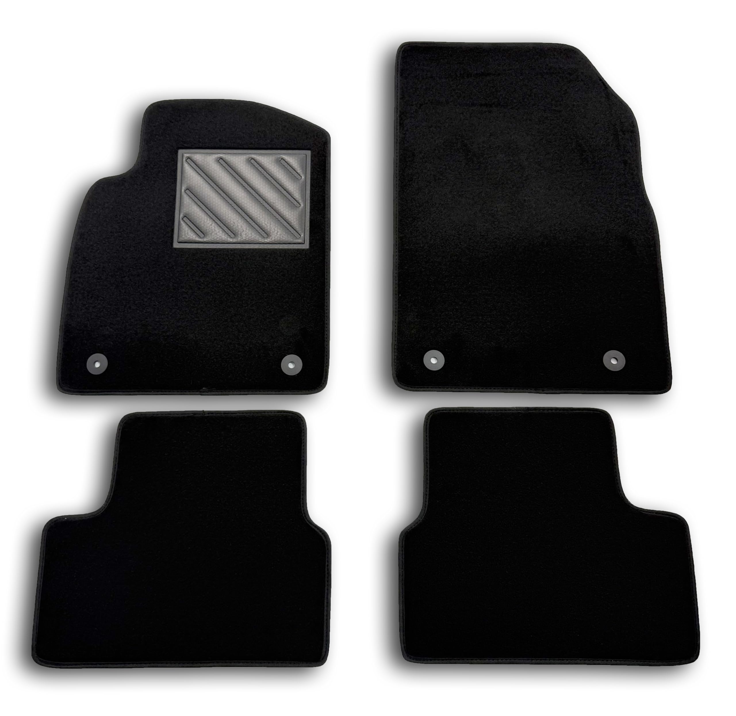 MTC - Alfombrillas para Opel Astra J del 2009 al 2015 a Medida, Antideslizantes, con talonera en PVC (cloruro de polivinilo) y Clips de Anclaje