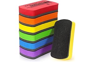 Multi-Colored Dry Erase Board Erasers (Pack of 6) - Magnetic, Ideal for...