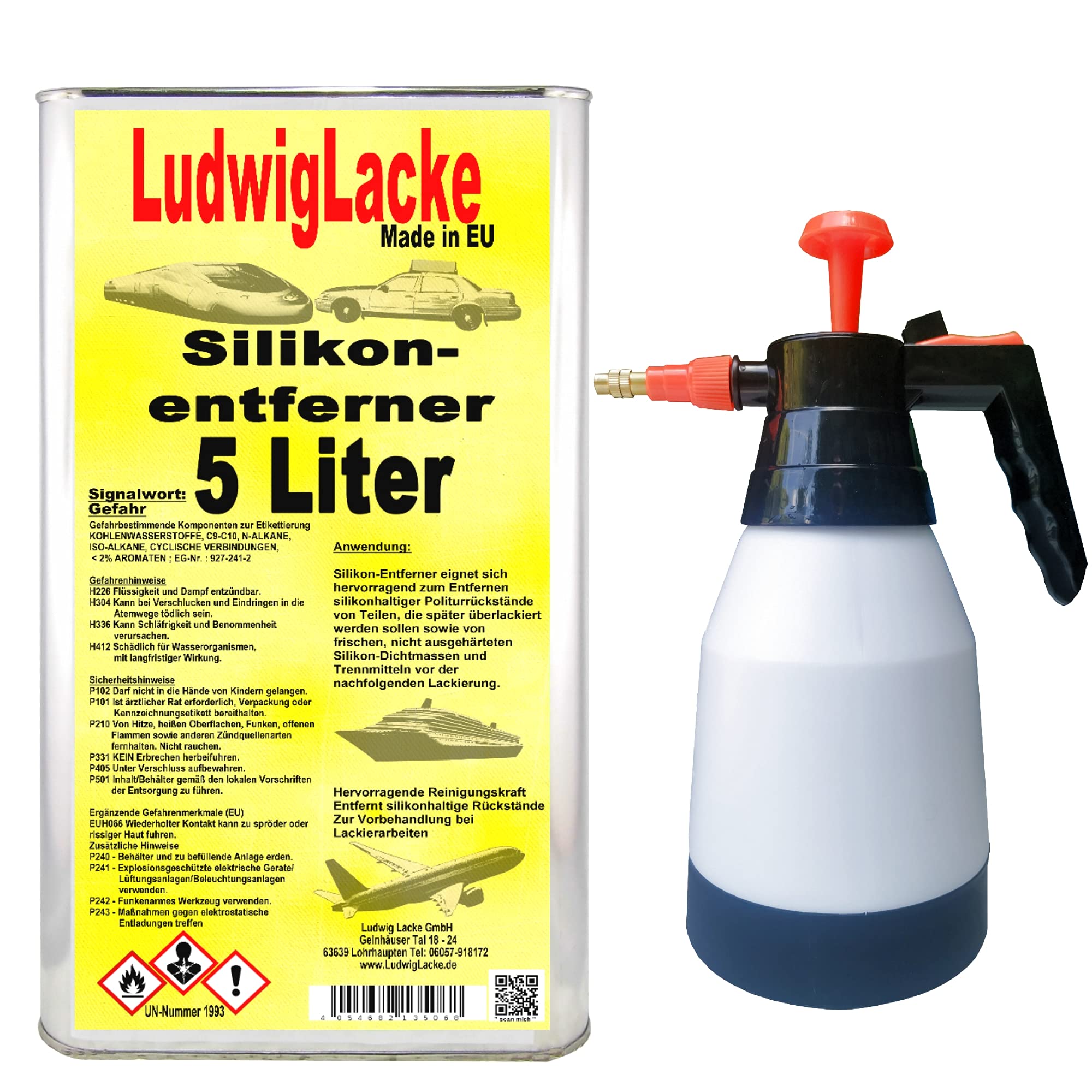 5 Liter Silikonentferner kurz & Zerstäuber