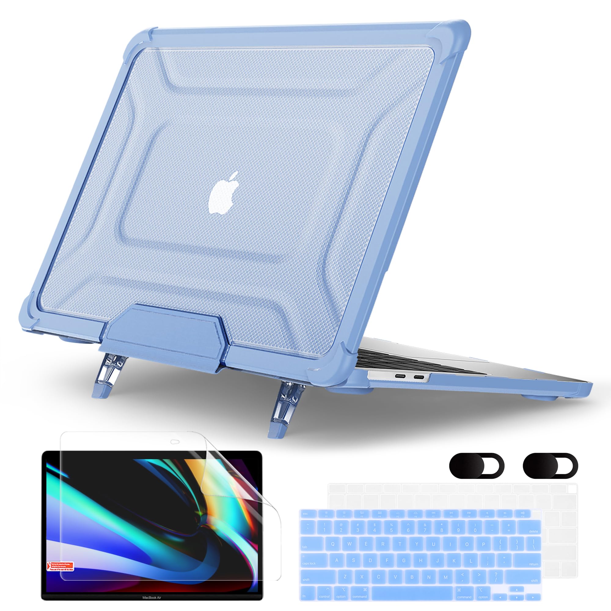 MEEgoodo Case for MacBook Air 13 inch 2021 2020 2019 2018 A2337 M1 A2179 A1932 with Heavy Duty Rugged Shockproof,Laptop Hard Shell Case with TPU Hard