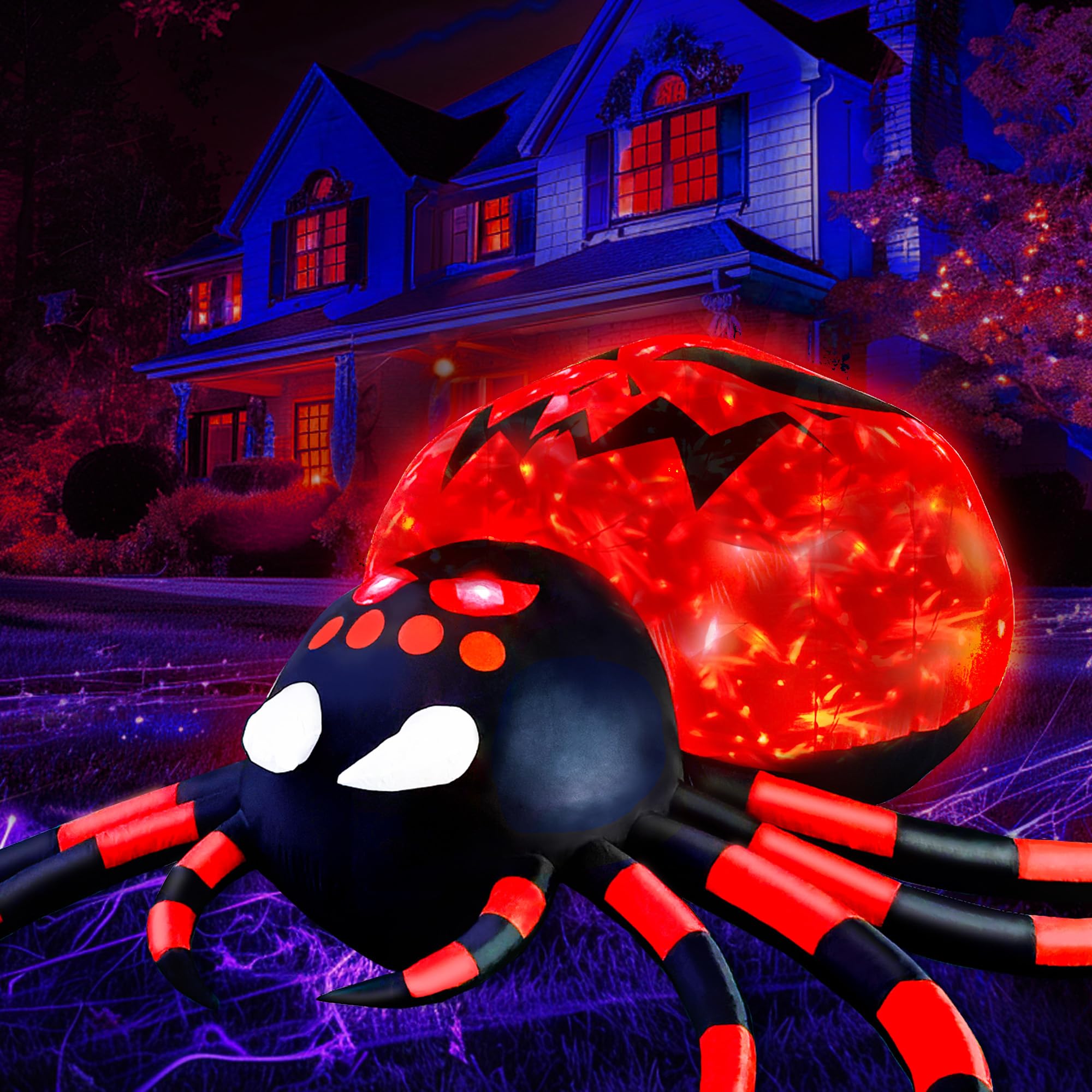 Araignée gonflable Halloween 10 pieds pour décoration extérieure patio