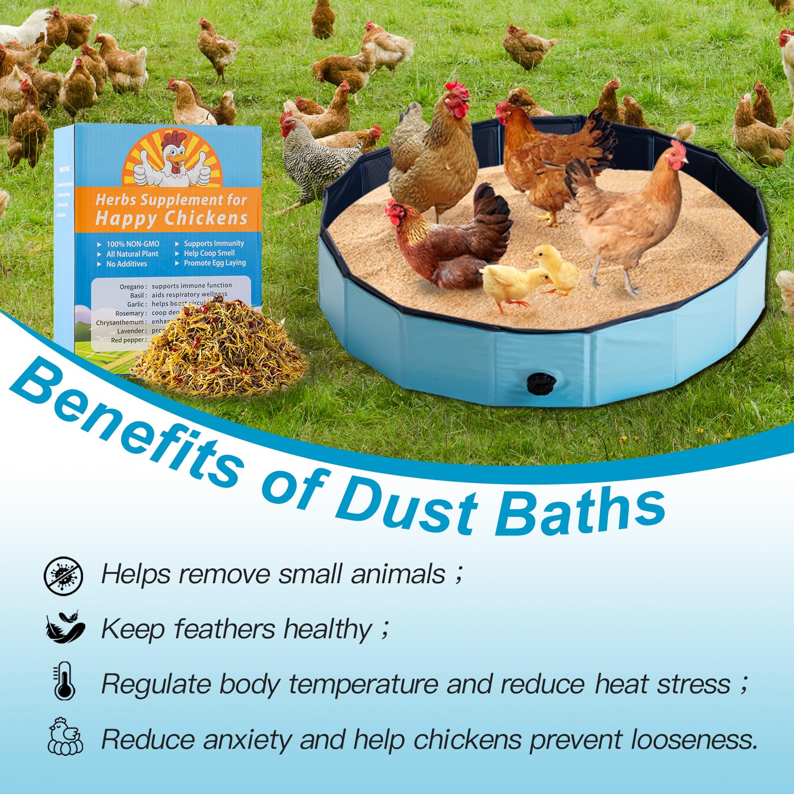 Vasca da bagno per polvere di pollo (80 x 19 cm)