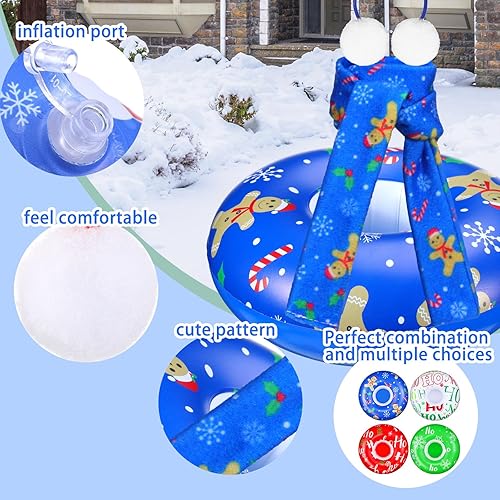 Miniatura 9 de 4 juegos de accesorios de disfraz de elfo de Navidad que incluyen orejeras cálidas y acogedoras, bufanda, elegante círculo inflable de natación para