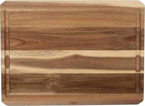 Miniatura 3 de Dexas Tabla de cortar de madera de acacia en ángulo con pozo, 15 x 20 pulgadas