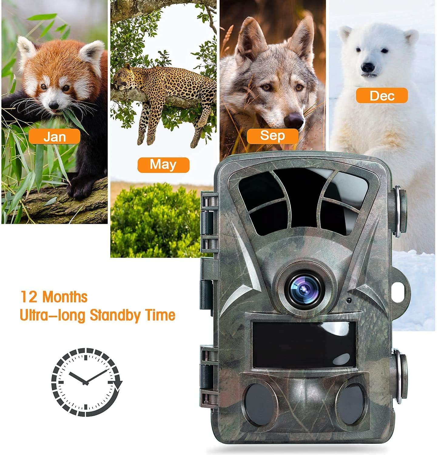 One-Day Sale: Up to 60% Off Heegomn Trail Camera 16MP 1080P Game Cameras for Hunting with 32GB SD Card Wildlife Camera,IP66 Waterproof 120° Wide-Angle Motion Night Vision, 0.2s Trigger Time 2.4 LCD for Wildlife Monitoring