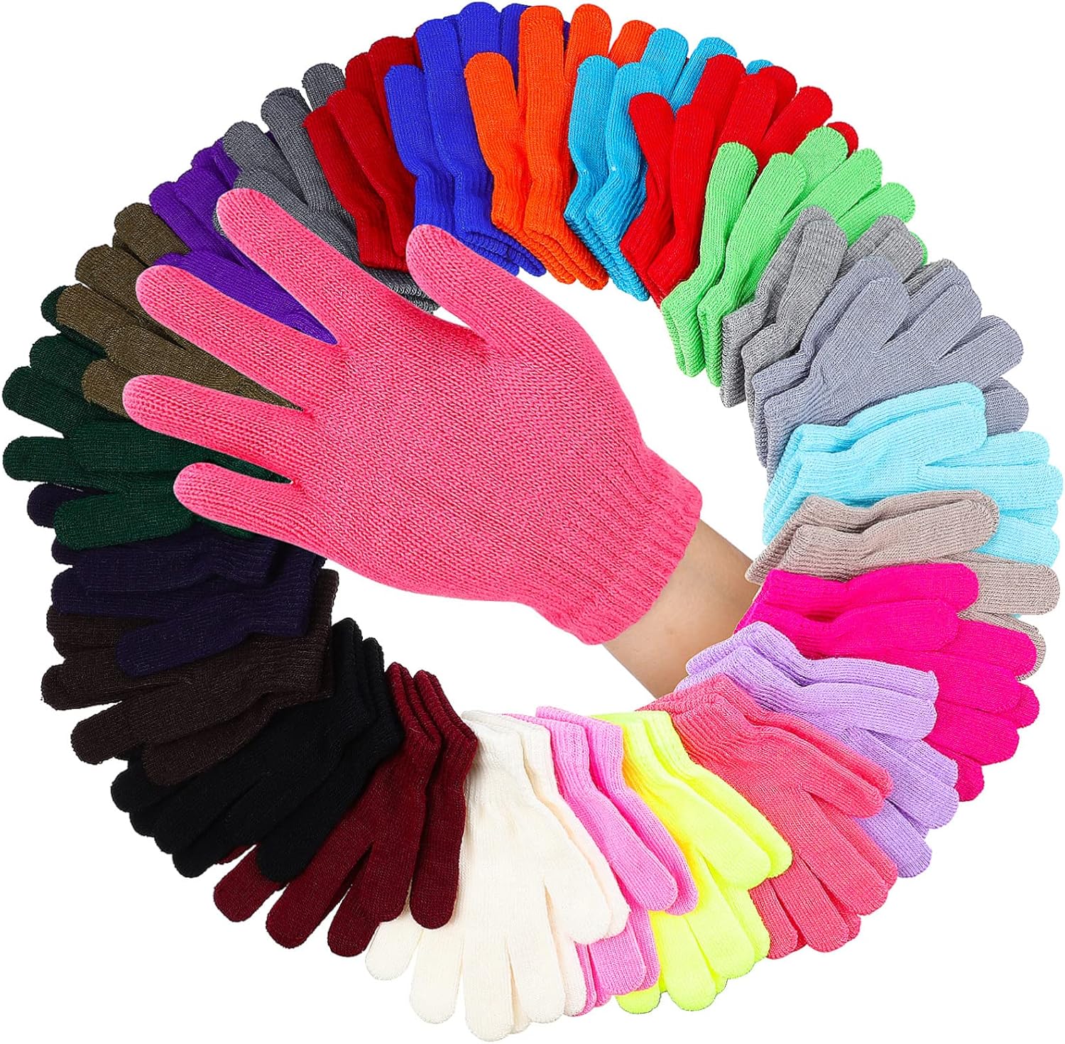 FOMIYES 24pairs Grooming Gloves Boy Girl Five-finger Mittens Winter Warm Outdoor Gloves