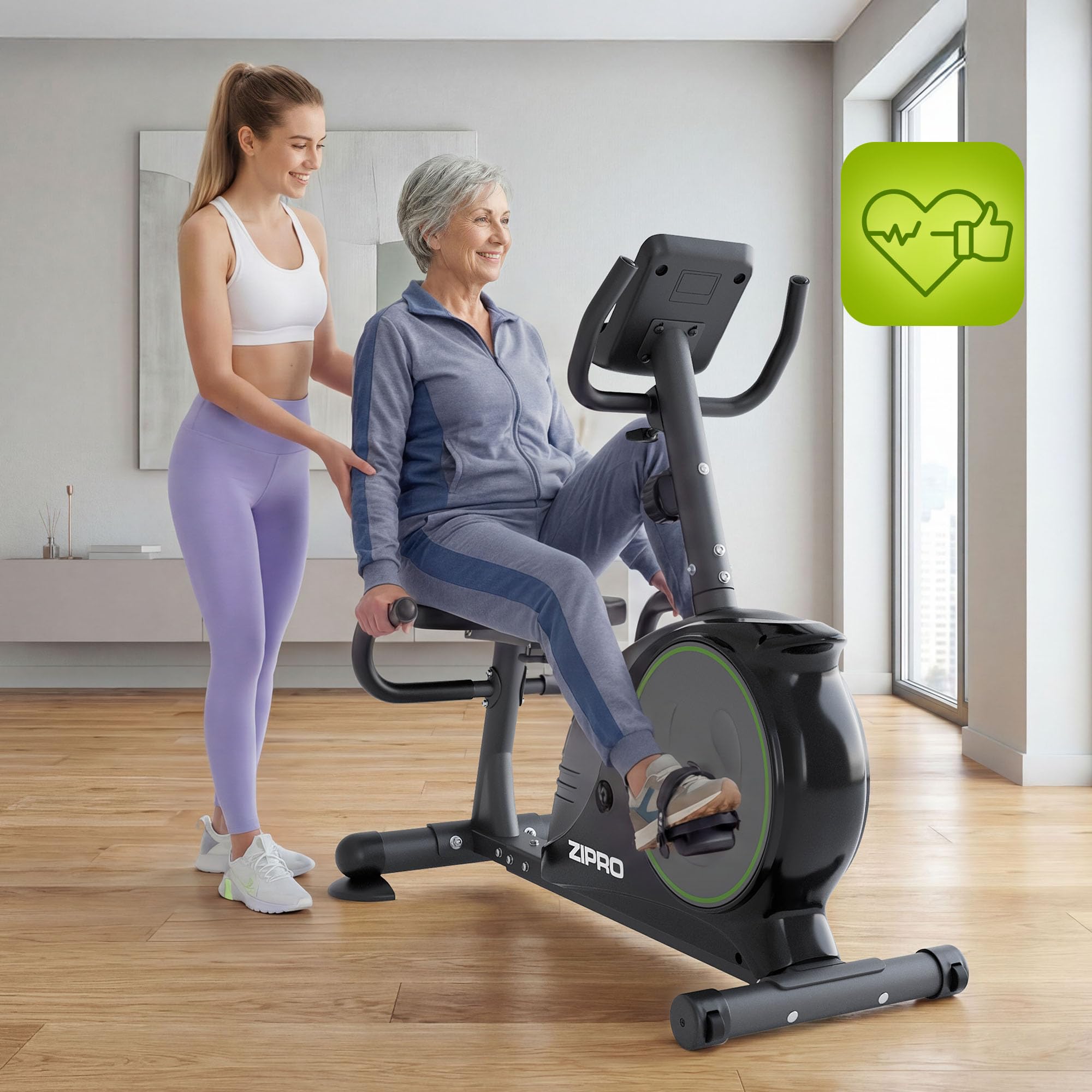 Zipro Cyclette Easy, Fitness Bike Ergometrico, Trainer Magnetico per Bicicletta, Ergometro fino a 150 kg, Bici da Interno, Cyclette per Allenamenti Domestici, Batteria Operata