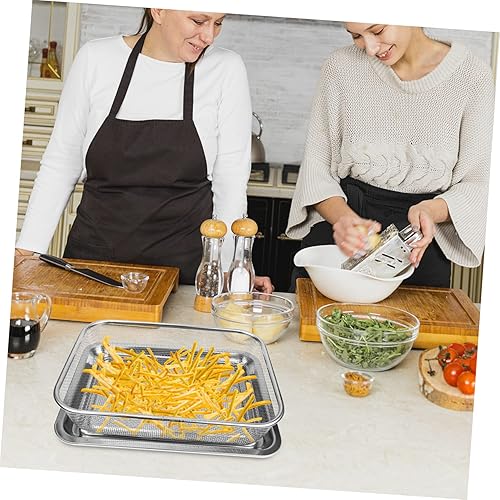 Miniatura 3 de 1 juego de mesa para freír frutas fritas, cesta de frutas fritas, verduras de drenaje, colador de freidora de acero inoxidable, soporte de equipo,