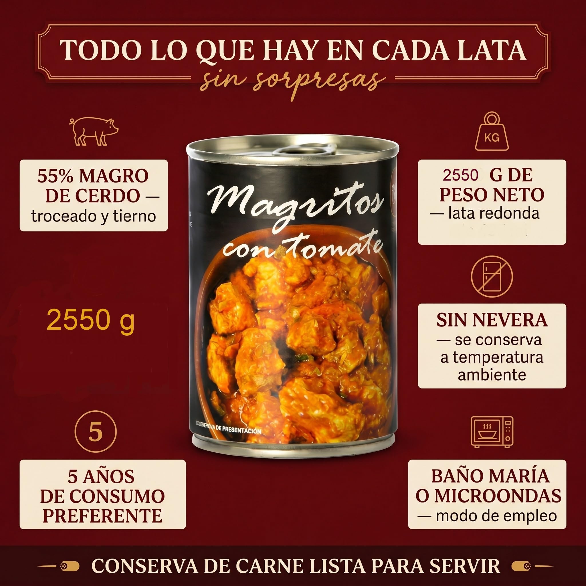Magra con Tomate Polgri 2550 grs.