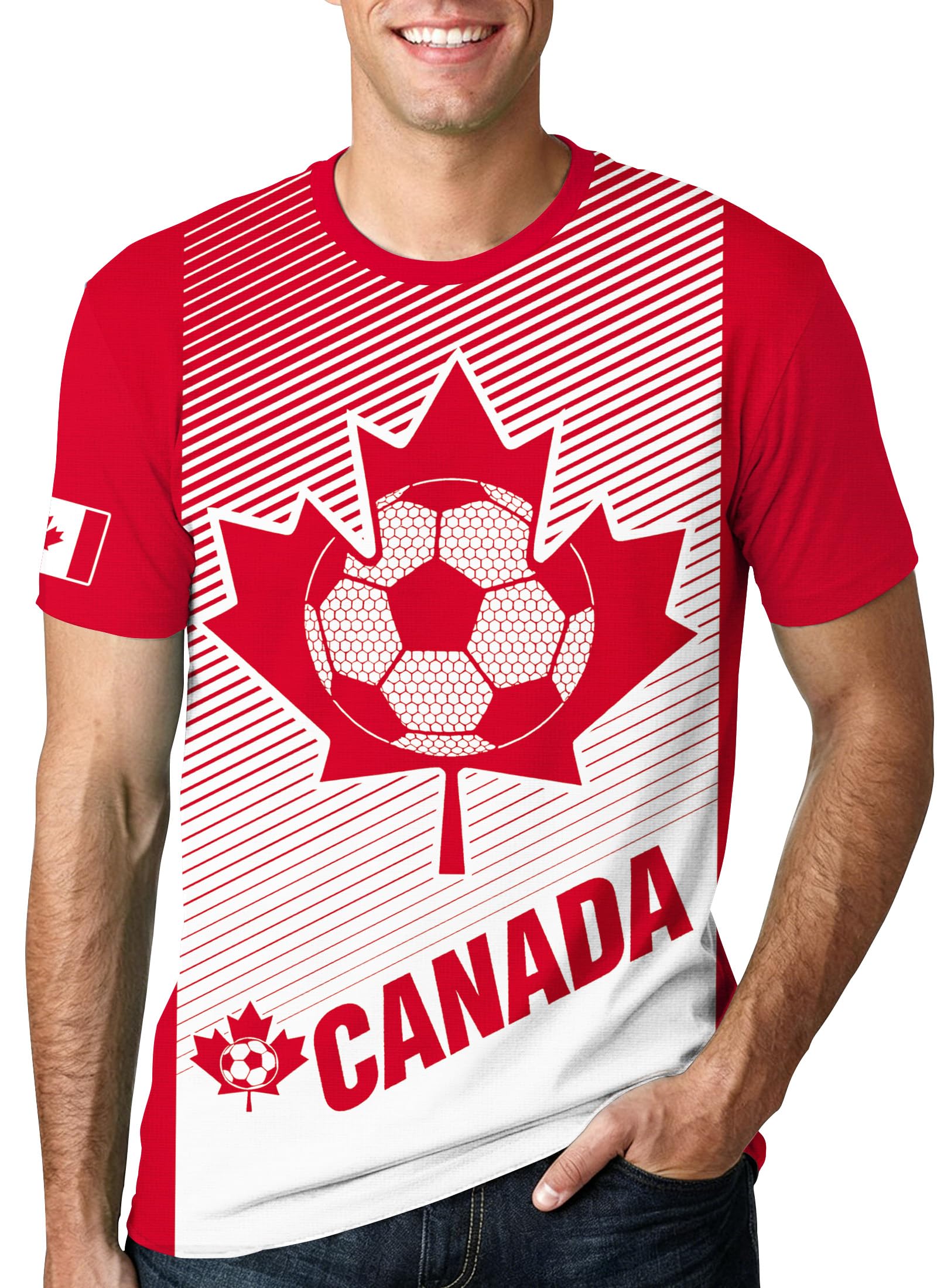 MEESHEEP Canada Shirt Men Canadian 2026 World Soccer Fans T-Shirts Football Jersey Short Sleeve Tops - 1