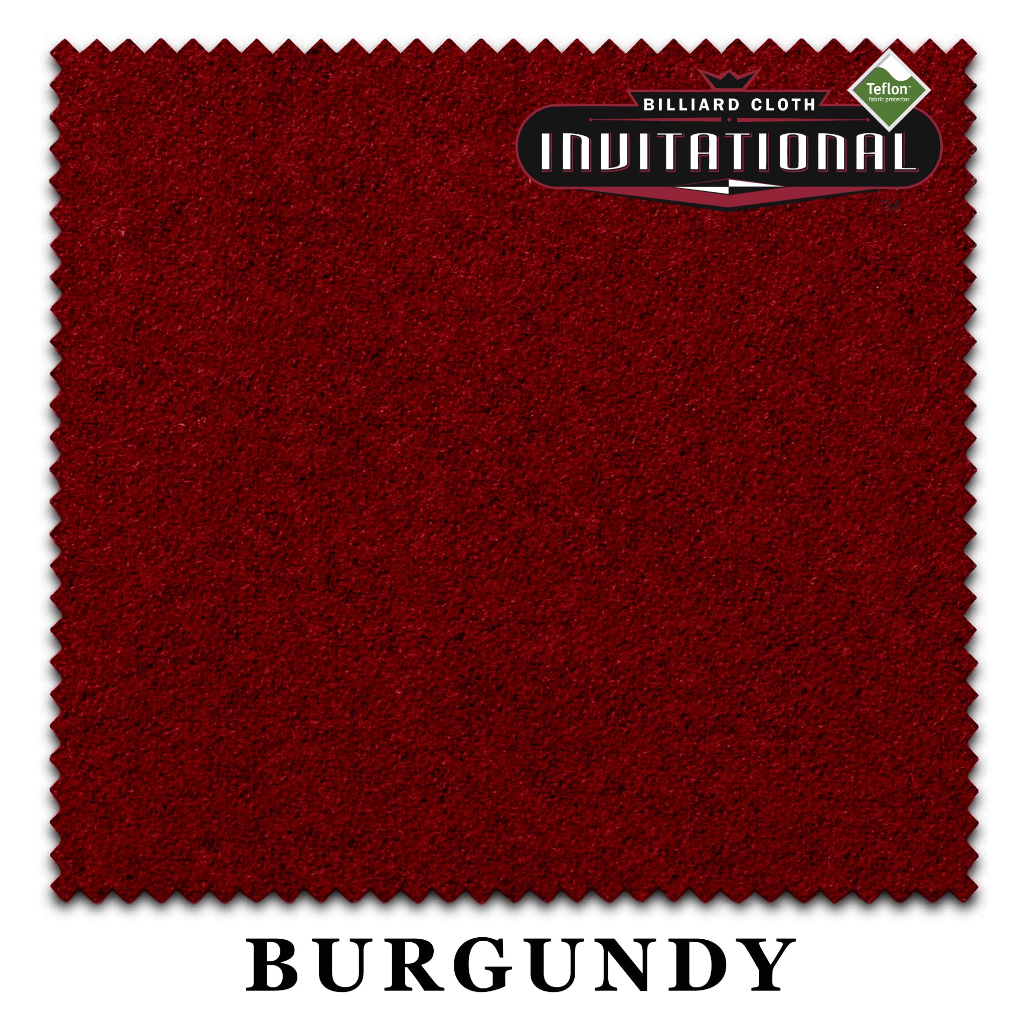 Championship Invitational Teflon Billiard Pool Table Felt Cloth – w/Spots – Pre-Cut Rails – Authorized Dealer (Burgundy, 10 ft)