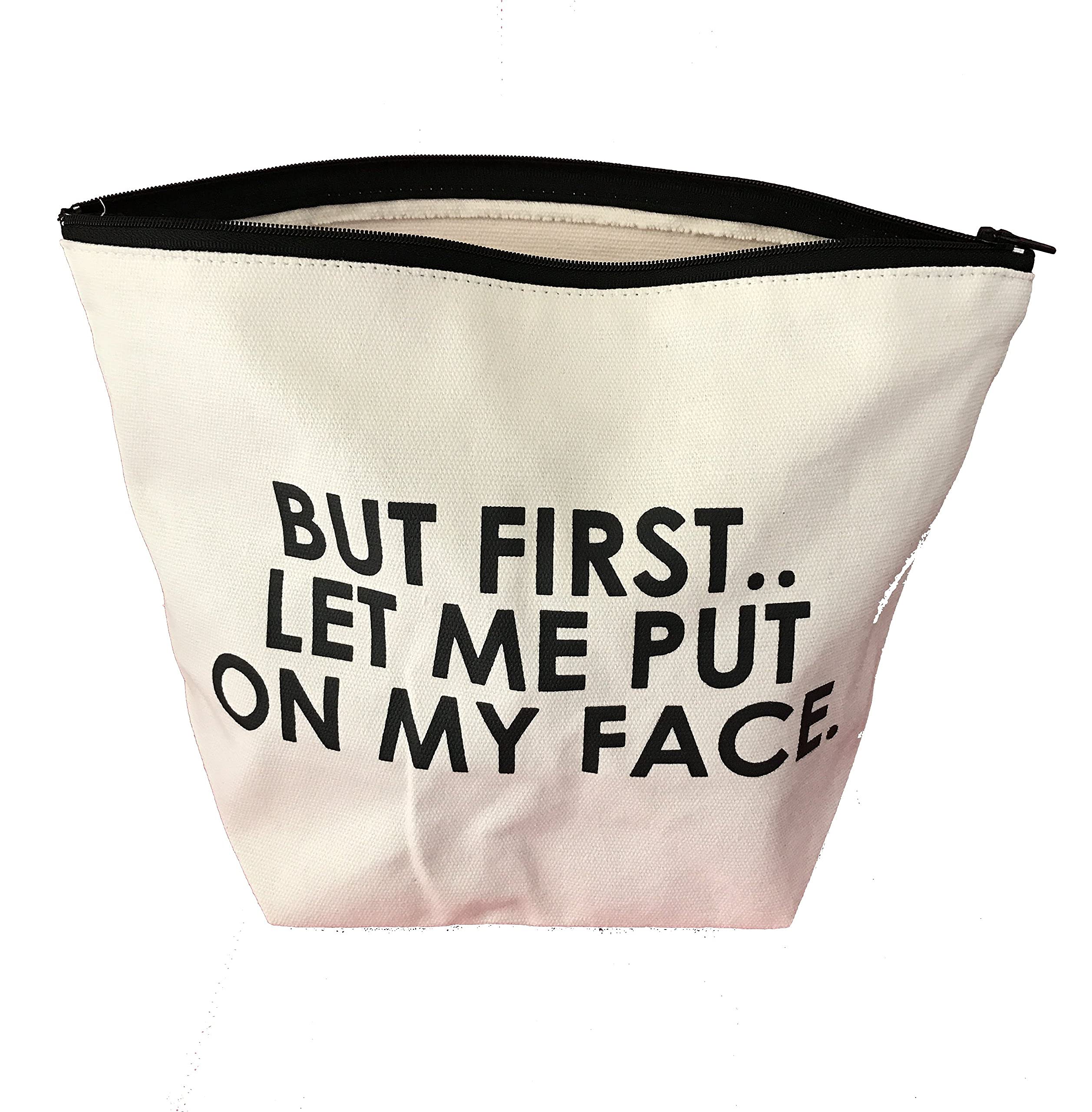 HelmaRoseMakeup Bag | But First... Let Me Put On My Face Toiletry Bag | Travel Kit Cosmetic Bags | Makeup Case and Makeup Organizer