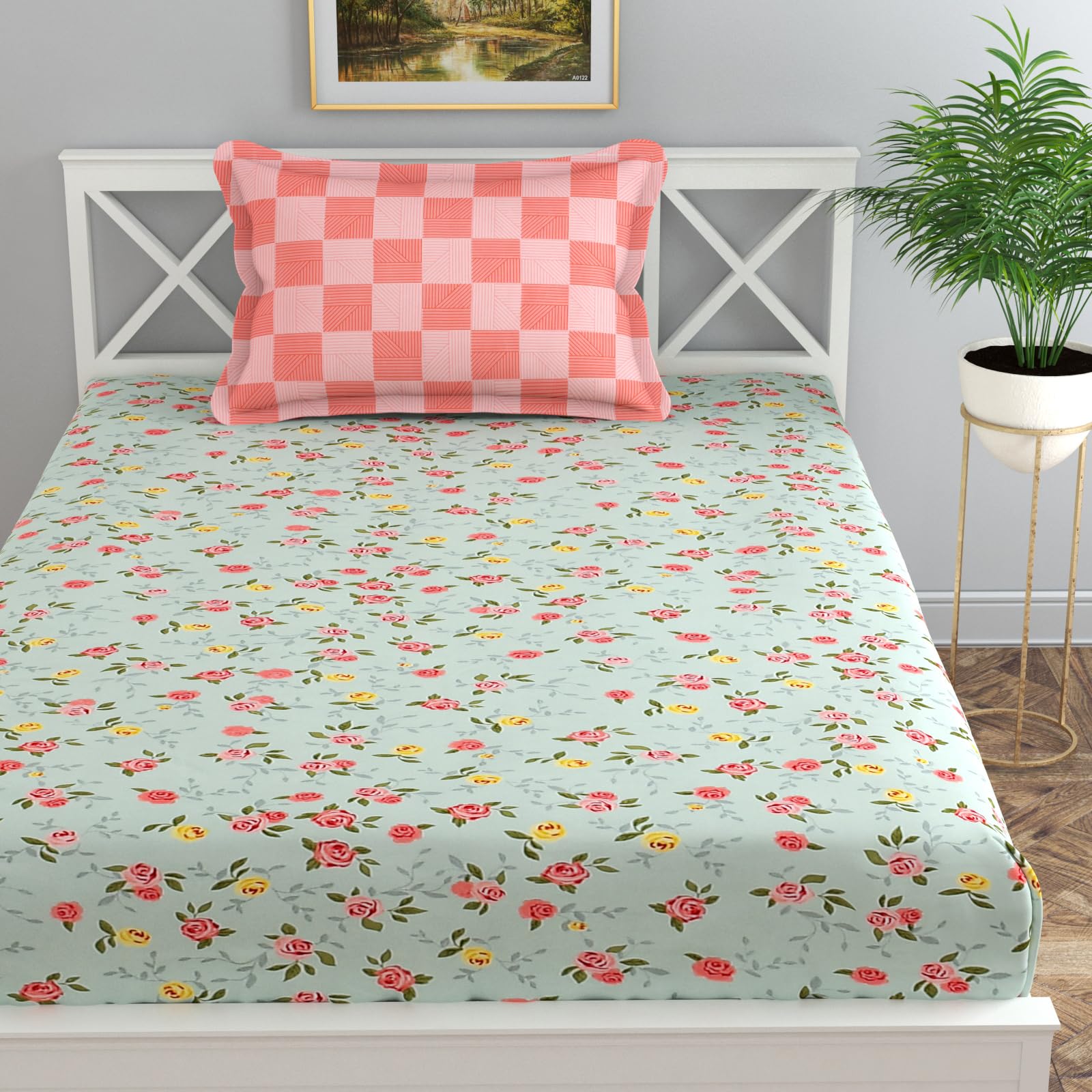 Florida Pink Floral Microfiber Bedsheet – Soft & Stylish -25