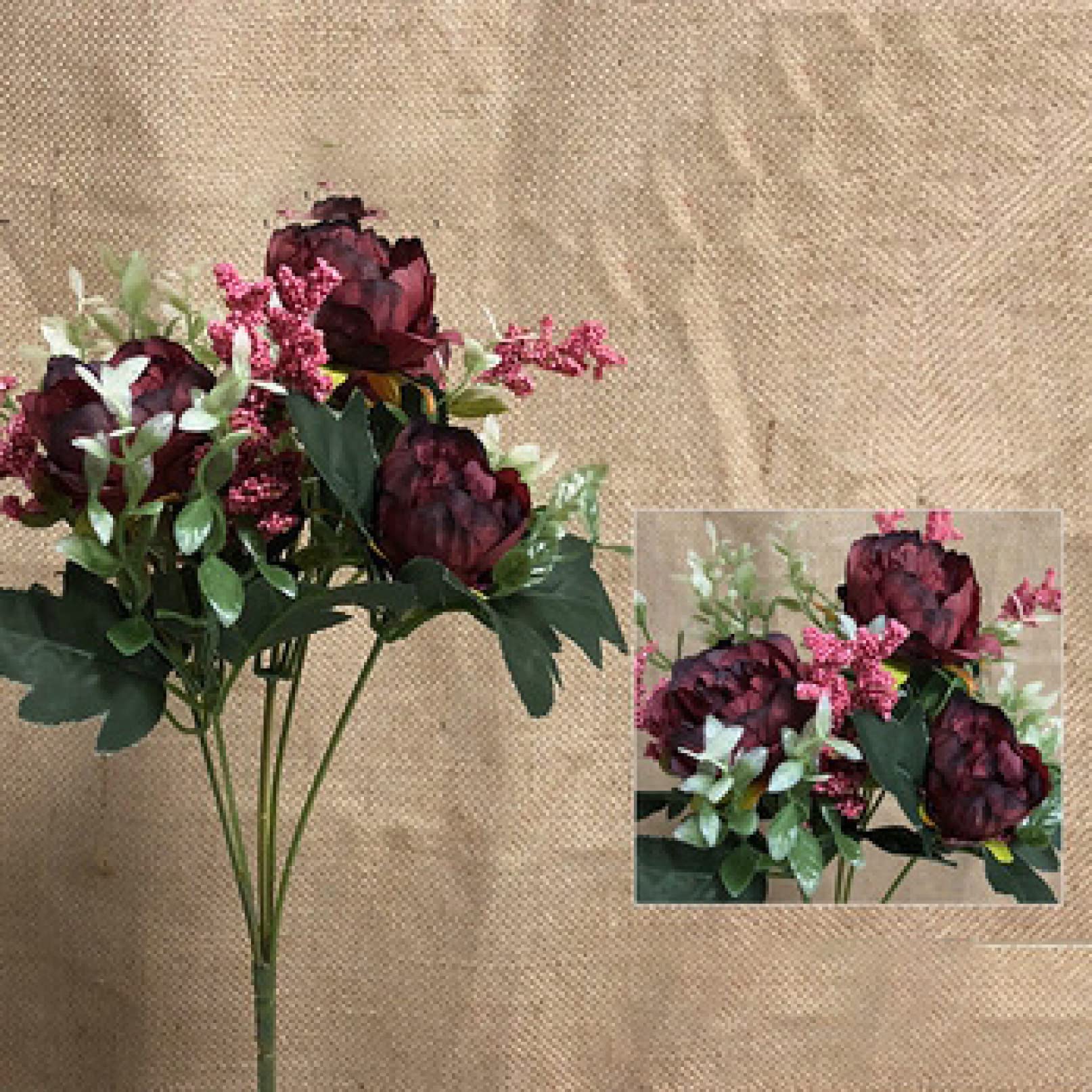 造花牡丹枯れない花です 枯れない花 造花 インテリア バラ 白茶 牡丹バンドル 花瓶付き 玄関