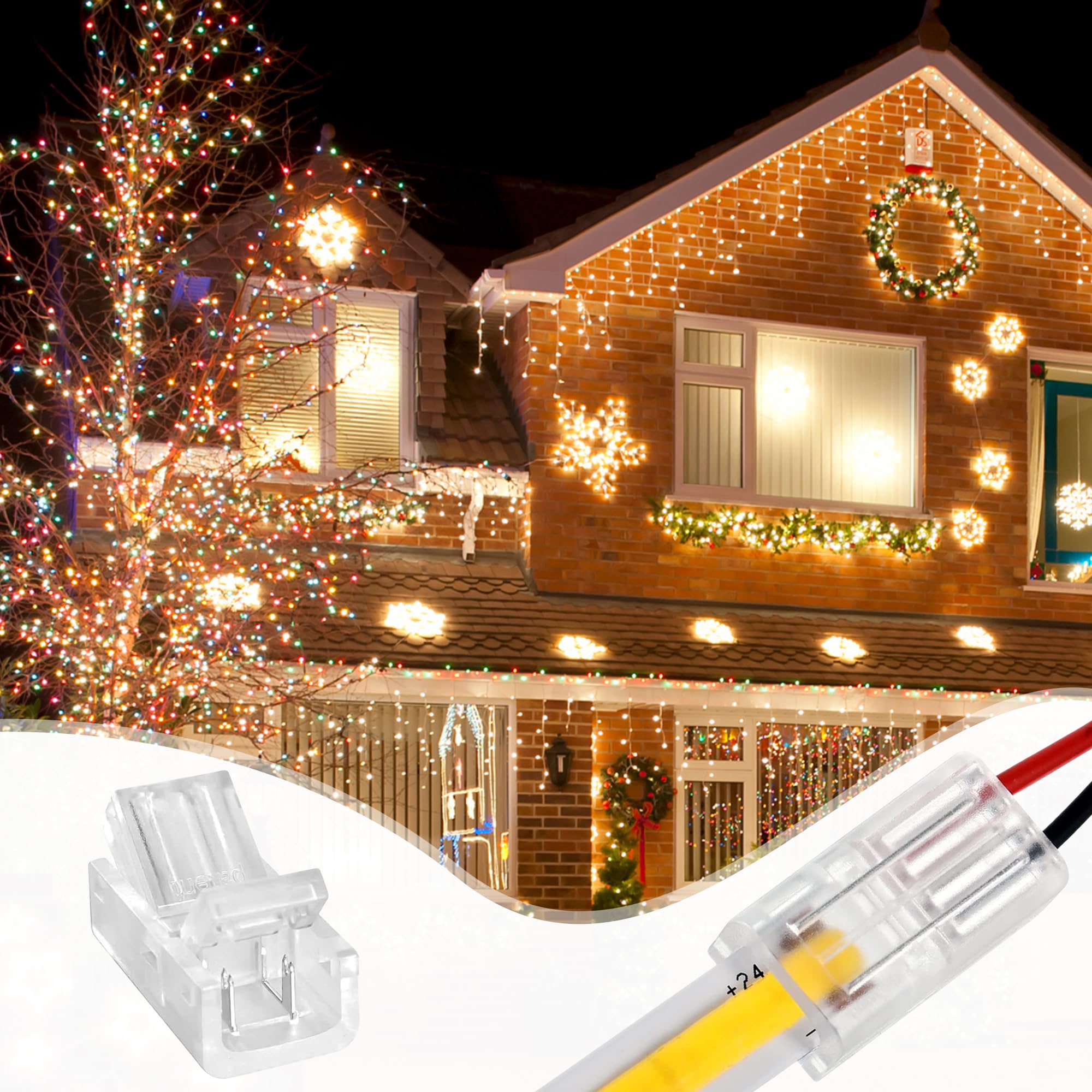 10 sztuk 2 pinów 8 mm COB LED łącznik LED Strip Connector łącznik 2-biegunowy LED bezlutowy łącznik taśmowy 2Pin kabel łączący do taśm LED Stripes Adapter 5 V 12 V 24 V
