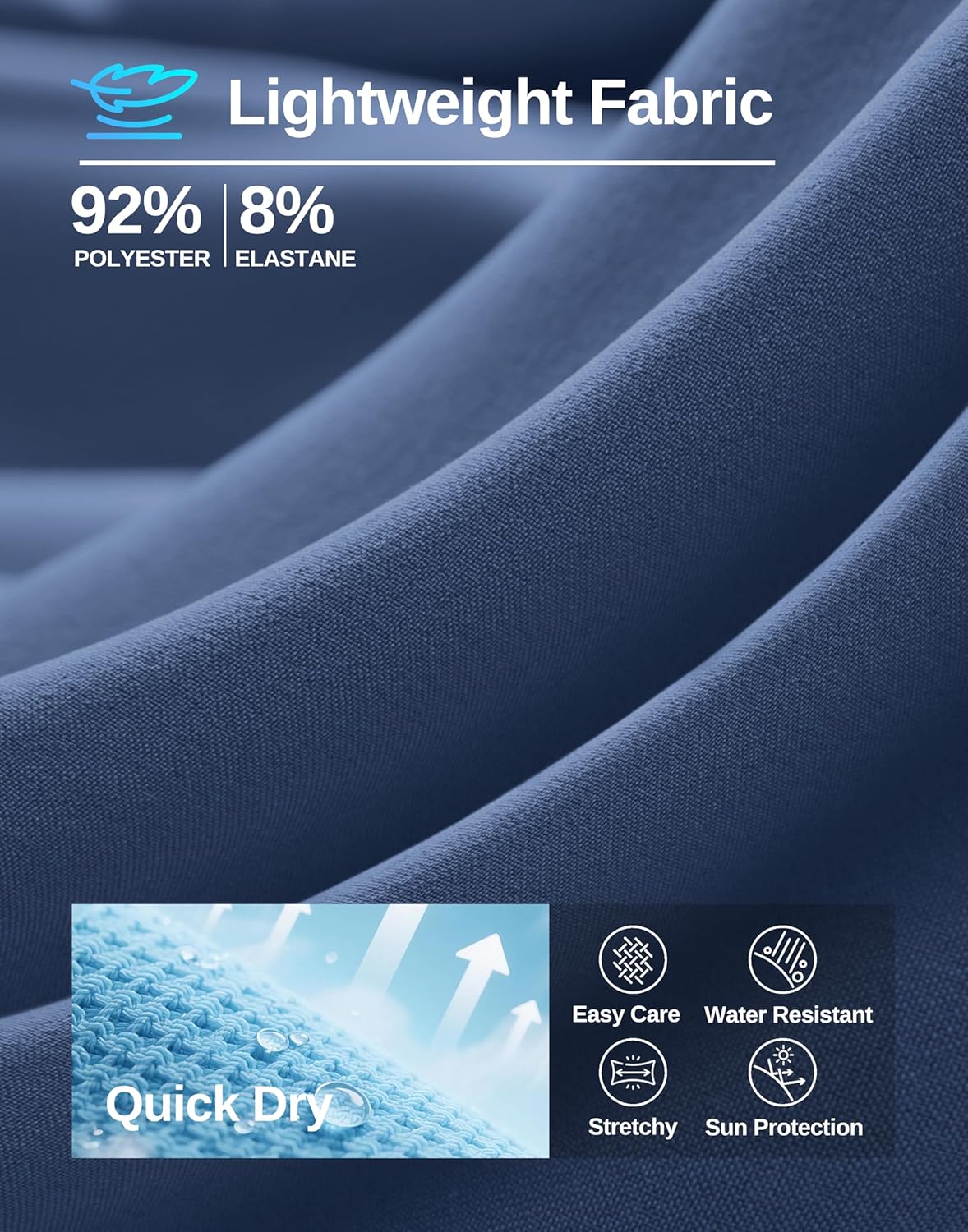 G Gradual Women's Hiking Shorts 2 Zipper Pockets Quick Dry Lightweigh 9" Bermuda Cargo Shorts Water Resistant Athletic Golf - Image 5