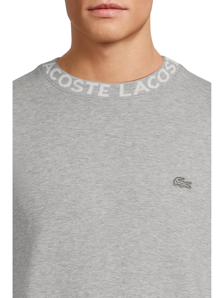 Gray Lacoste Jacquard Branded Jersey Sweatshirt