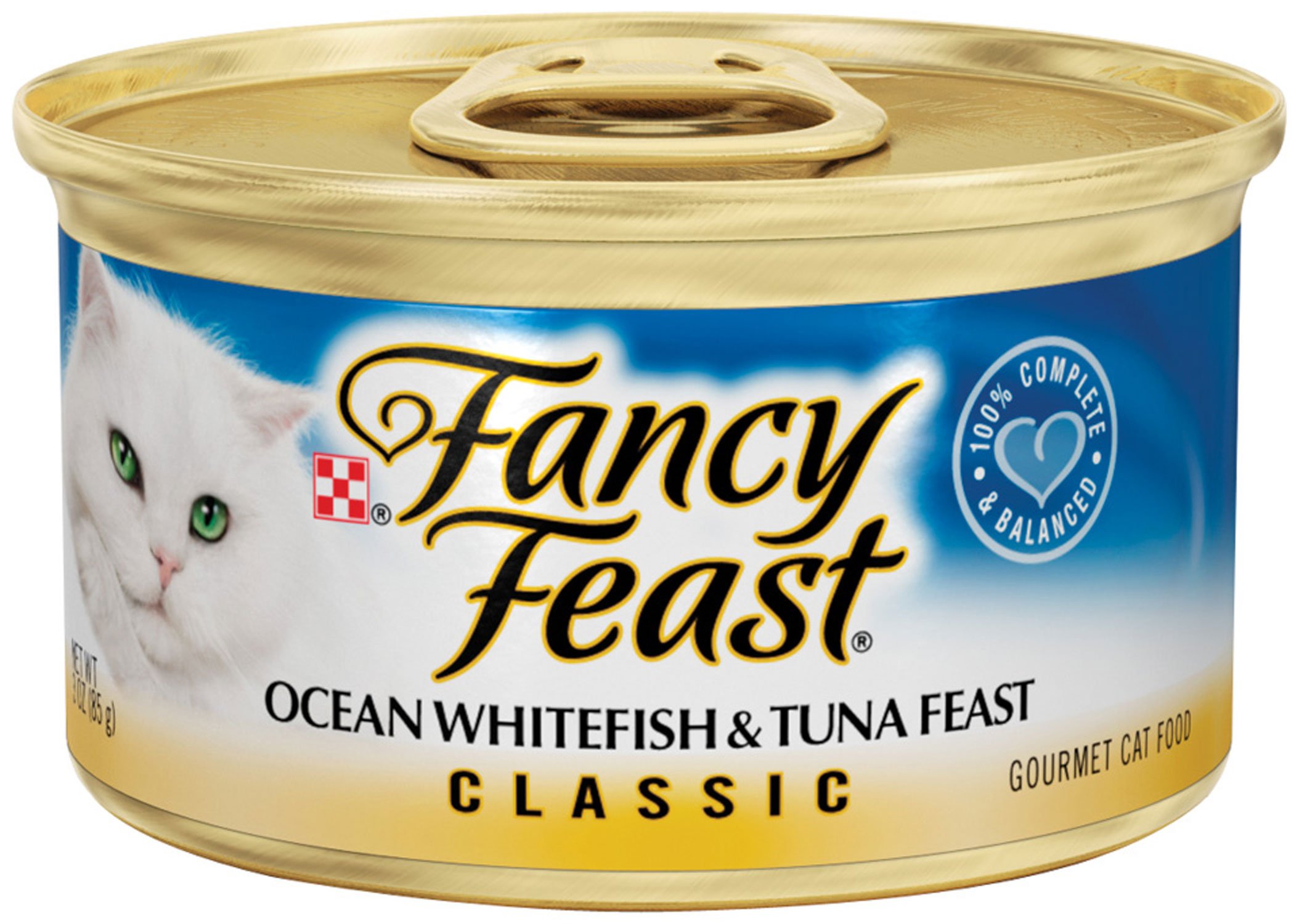 Fancy Feast Classic Ocean Whitefish And Tuna Canned Cat Food, 3 oz, Case of 24