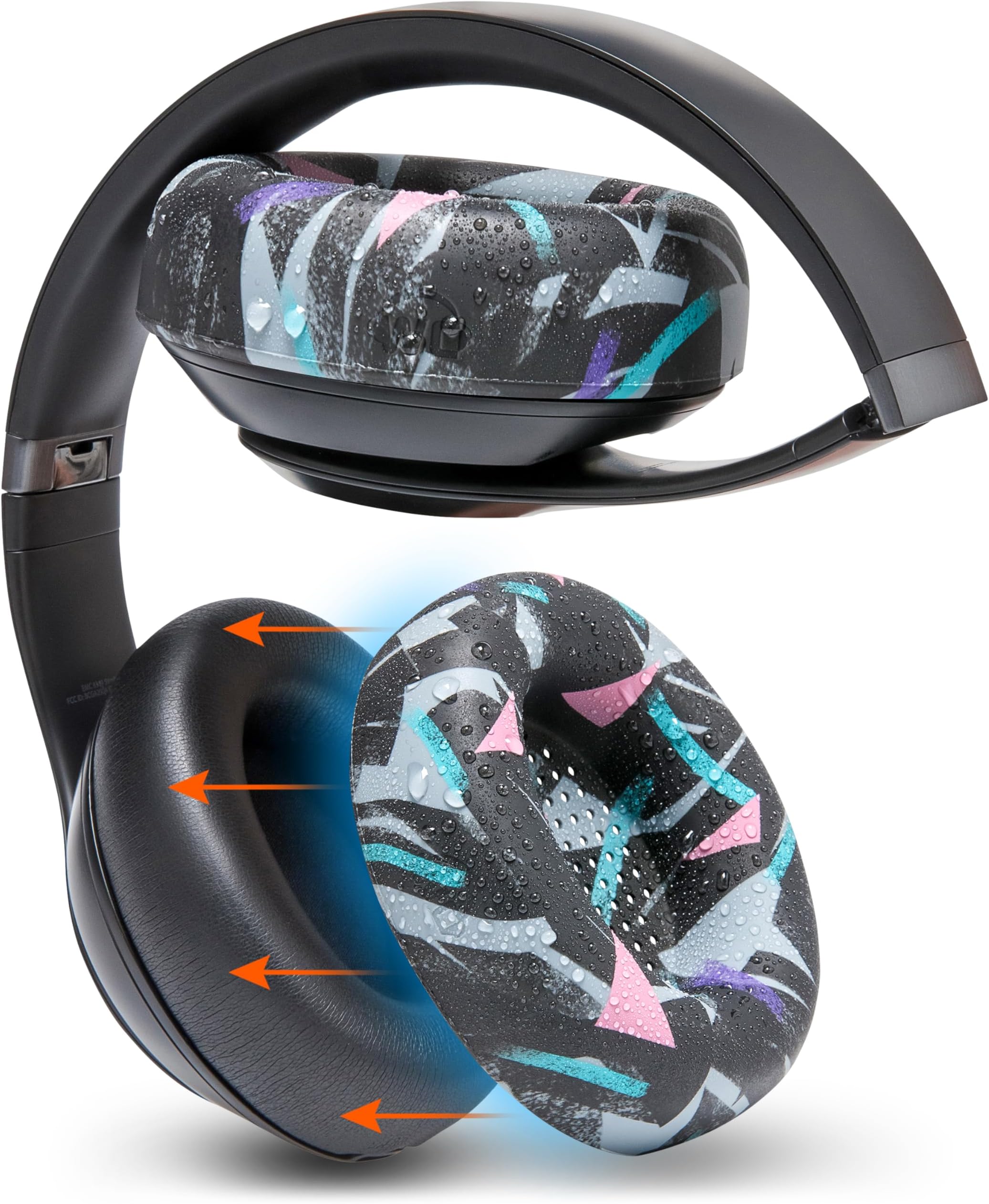 WC SweatZ Studio Pro - Patented Protective Silicone Earpad Covers for Beats Studio Pro Made by Wicked Cushions | Sweatproof & Easily Washable | 90's Black