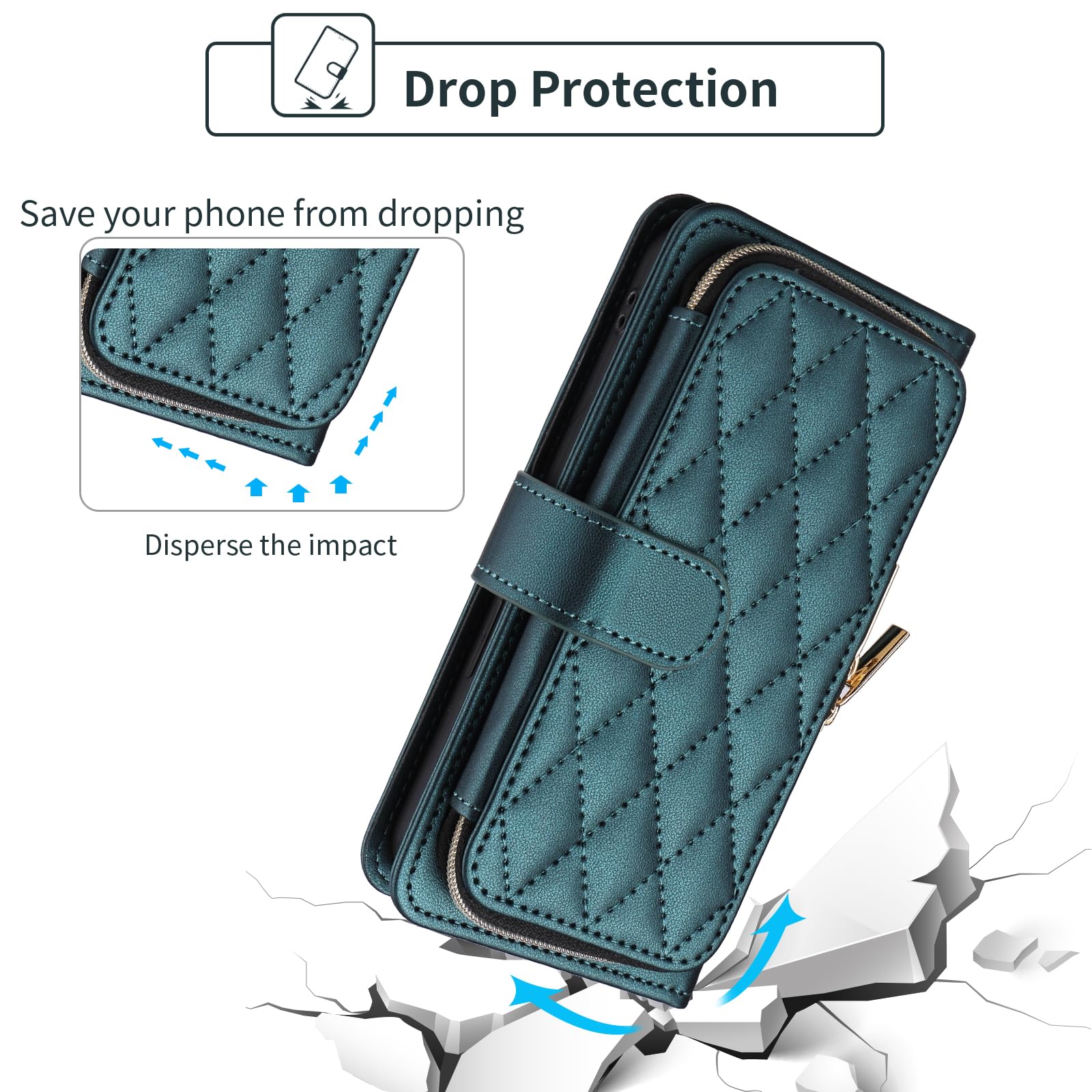 Custodia a portafoglio per Motorola Moto G Stylus 5G 2024 da donna | Ragazze, cinturino da polso/tracolla, slot per schede, borsa con cerniera Argyle, custodia per cellulare a scacchi in pelle
