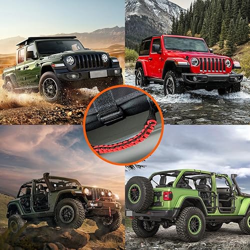 Miniatura 6 de Kewucn Paquete de 2 asas de agarre para barra antivuelco para automóvil, fácil de instalar y duraderas, compatibles con Wrangler YJ TJ JK JKU JL JLU