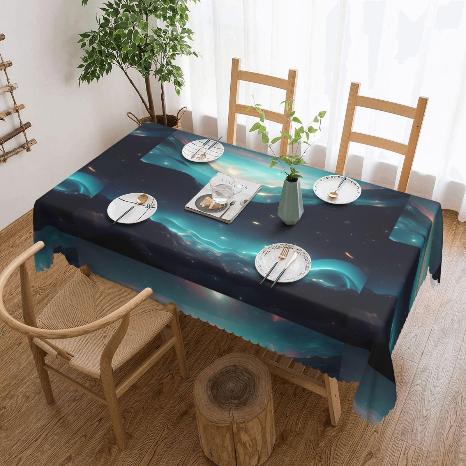 Nappe carrée réutilisable anti-gaspillage en dentelle pour masquer les tables usées