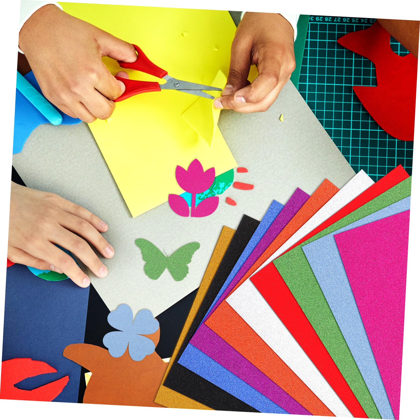 STOBOK Hochschwerer Karton 60 Blatt Glitzerkartonpapier Für Bastelarbeiten Für Jungen Und Mädchen