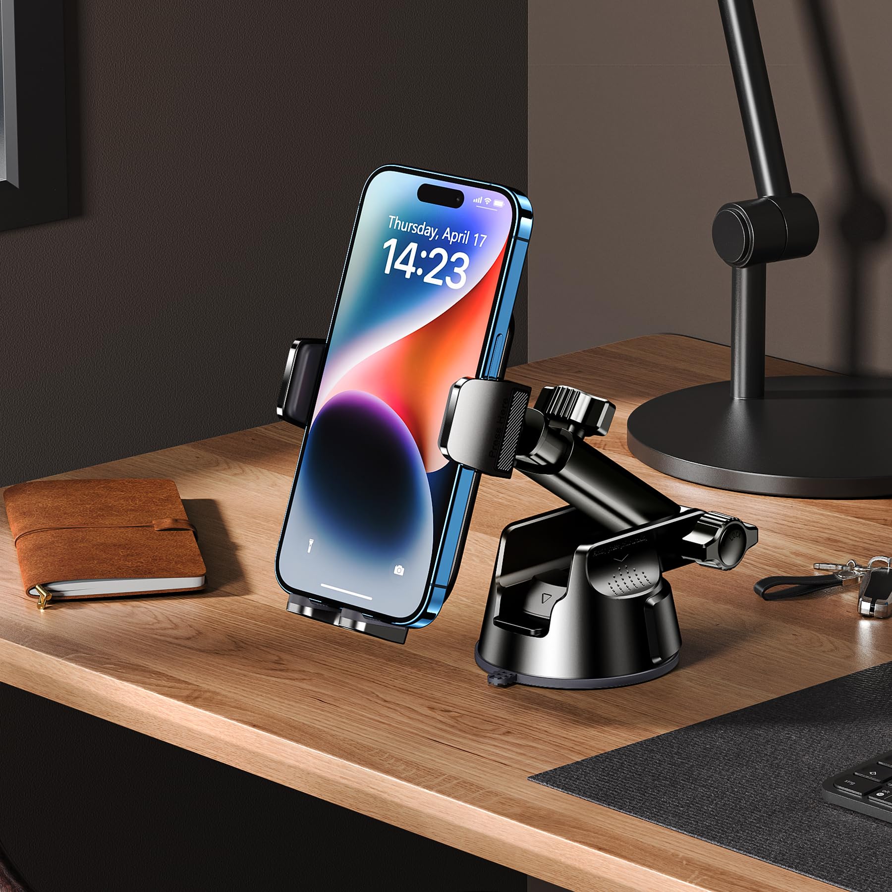 Qifutan Dash Mounted Holders Phone Holders for Your Car Phone Mount for Car Windshield Dashboard Air Vent Universal Desk Mounts Hands Free Automobile Cell Phone Holder Fit for iPhone Smartphone