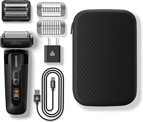 Miniatura 9 de MANSCAPED The Chairman PRO - Afeitadora facial eléctrica para hombre, dos cabezales de cuchilla intercambiables, lámina de cuatro hojas SkinSafe y