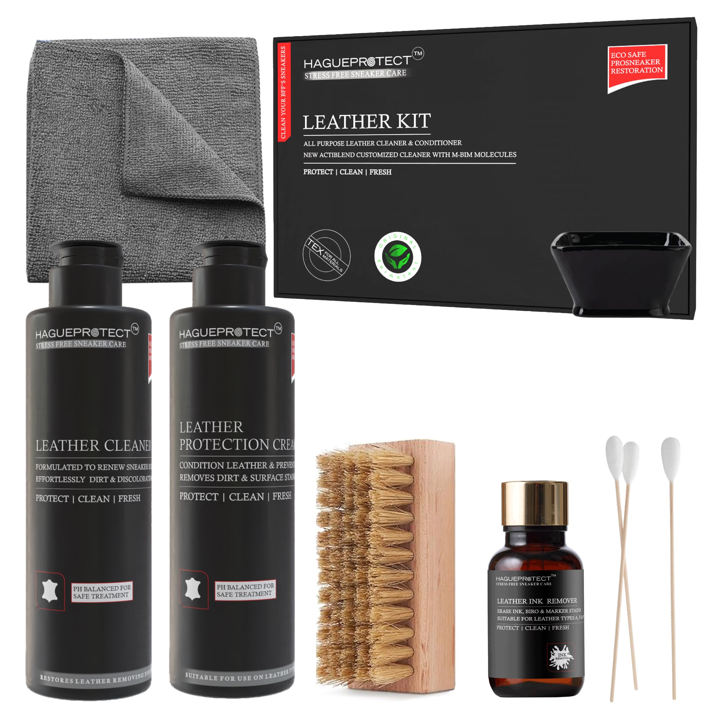 Leatherite Care Kit with Leather Soft Cleaner and Leather Conditioning Cream | Nourishing Lotion Rejuvenates, Cleans & Protects Sneakers, Shoes, Boots & leather |