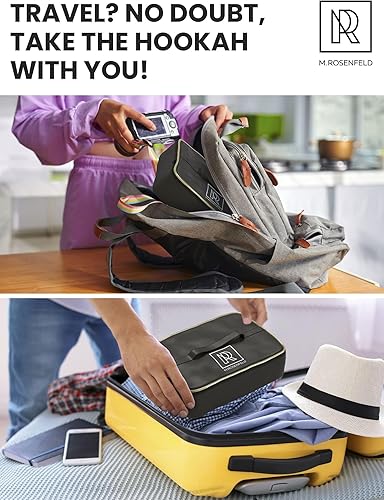 Miniatura 6 de Juego de cachimba portátil con todo, juego de cachimba portátil negro para viajes con bolsa plana para cachimba - Kit de cachimba con soporte de