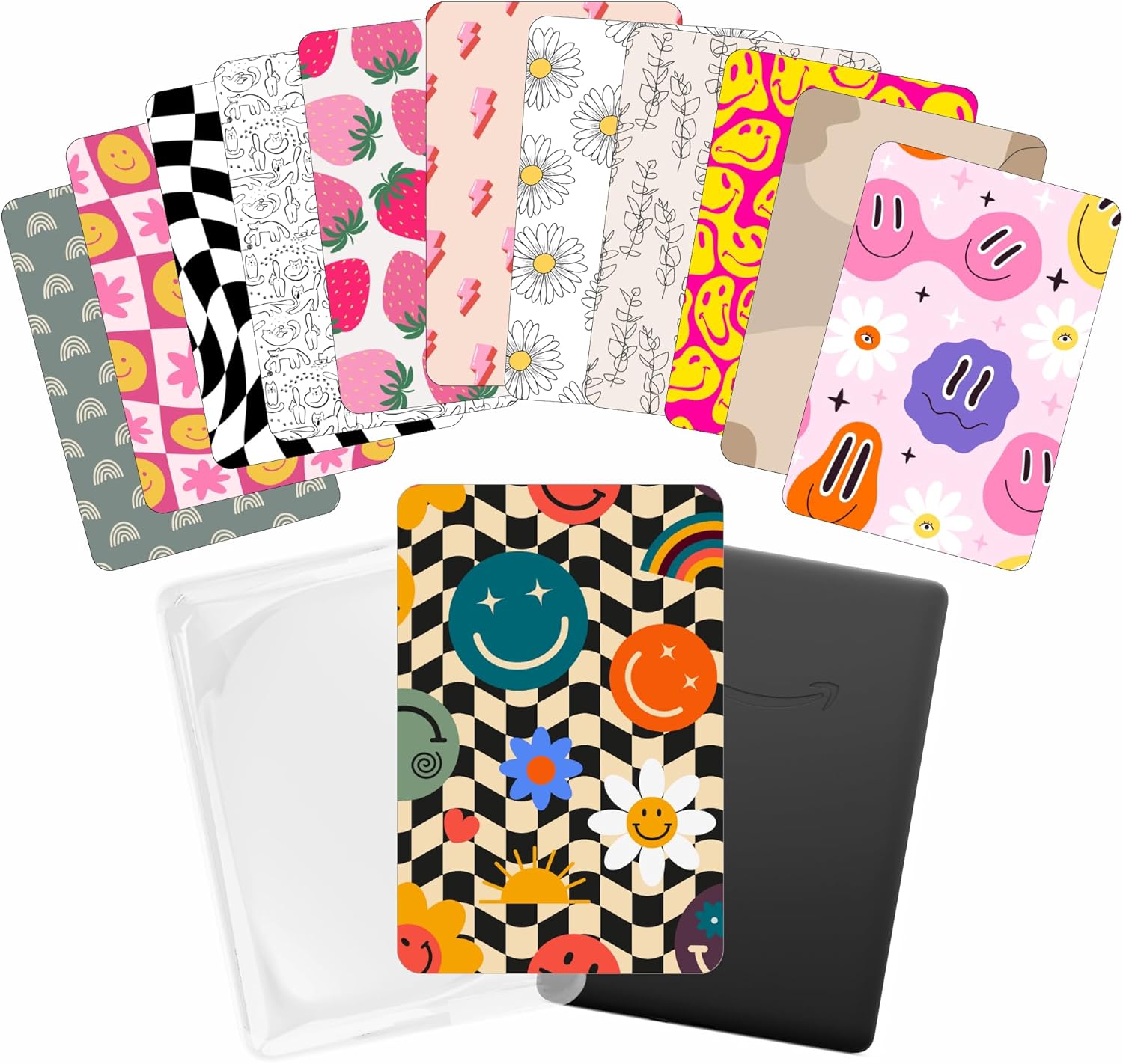 E-reader Cardstock Paper Inserts for Clear Case | 12 pk 4.88 x 6.73” inches Paper White 11th Generation 6.8″ Screen Compatible Put Behind Case Colorful Floral Designs Change Out (1856 Design Mix 2)